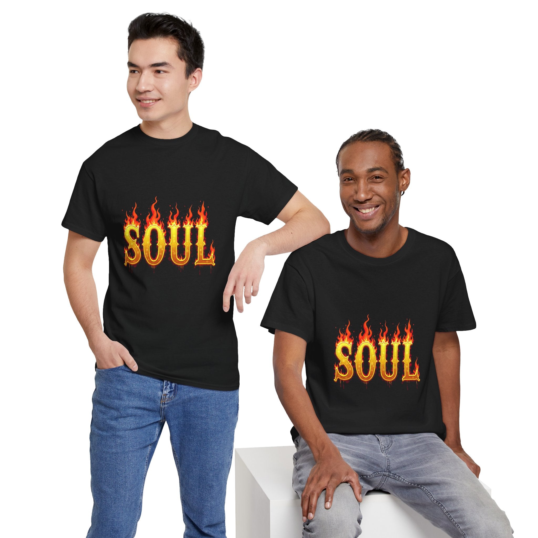 Soul Fire Unisex Heavy Cotton Tee, Graphic Tee, Casual Wear, Streetwear, Gift for Friends, Music Lovers, Summer Style