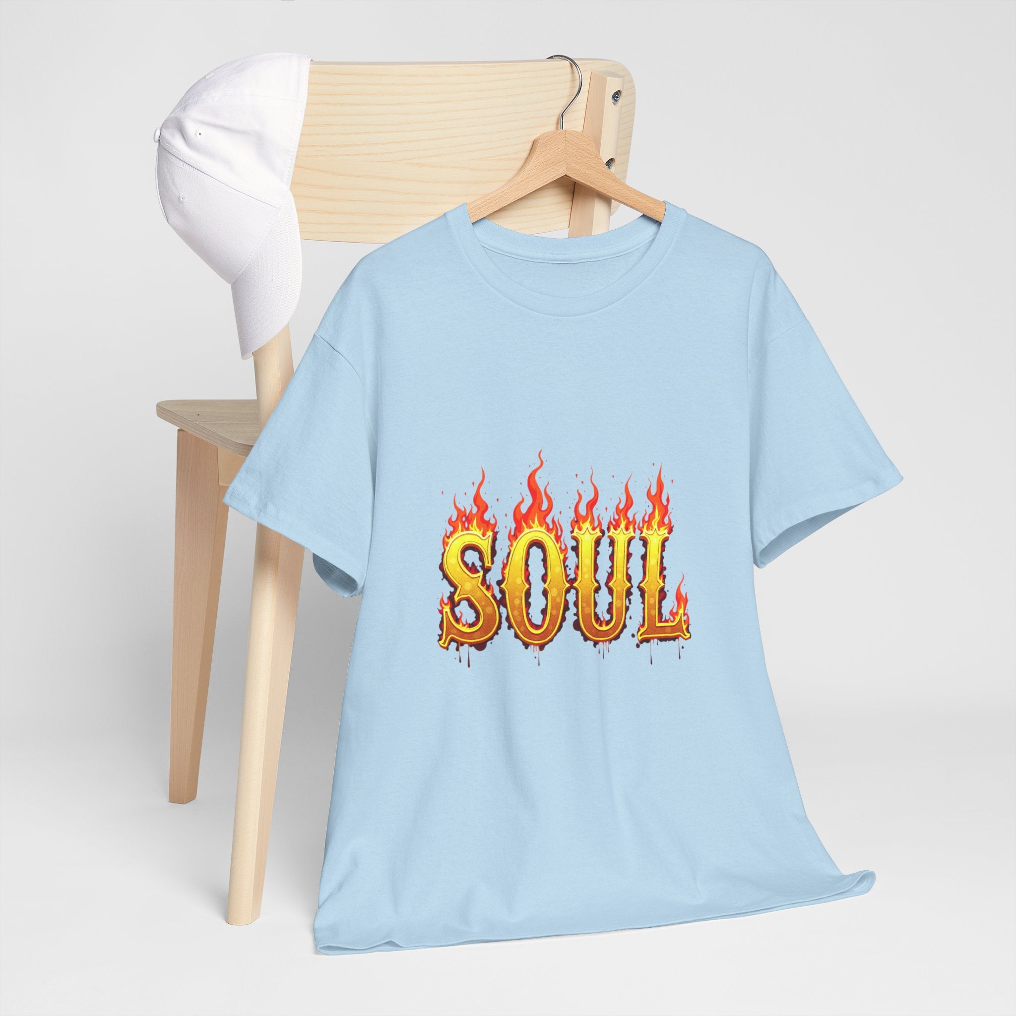 Soul Fire Unisex Heavy Cotton Tee, Graphic Tee, Casual Wear, Streetwear, Gift for Friends, Music Lovers, Summer Style
