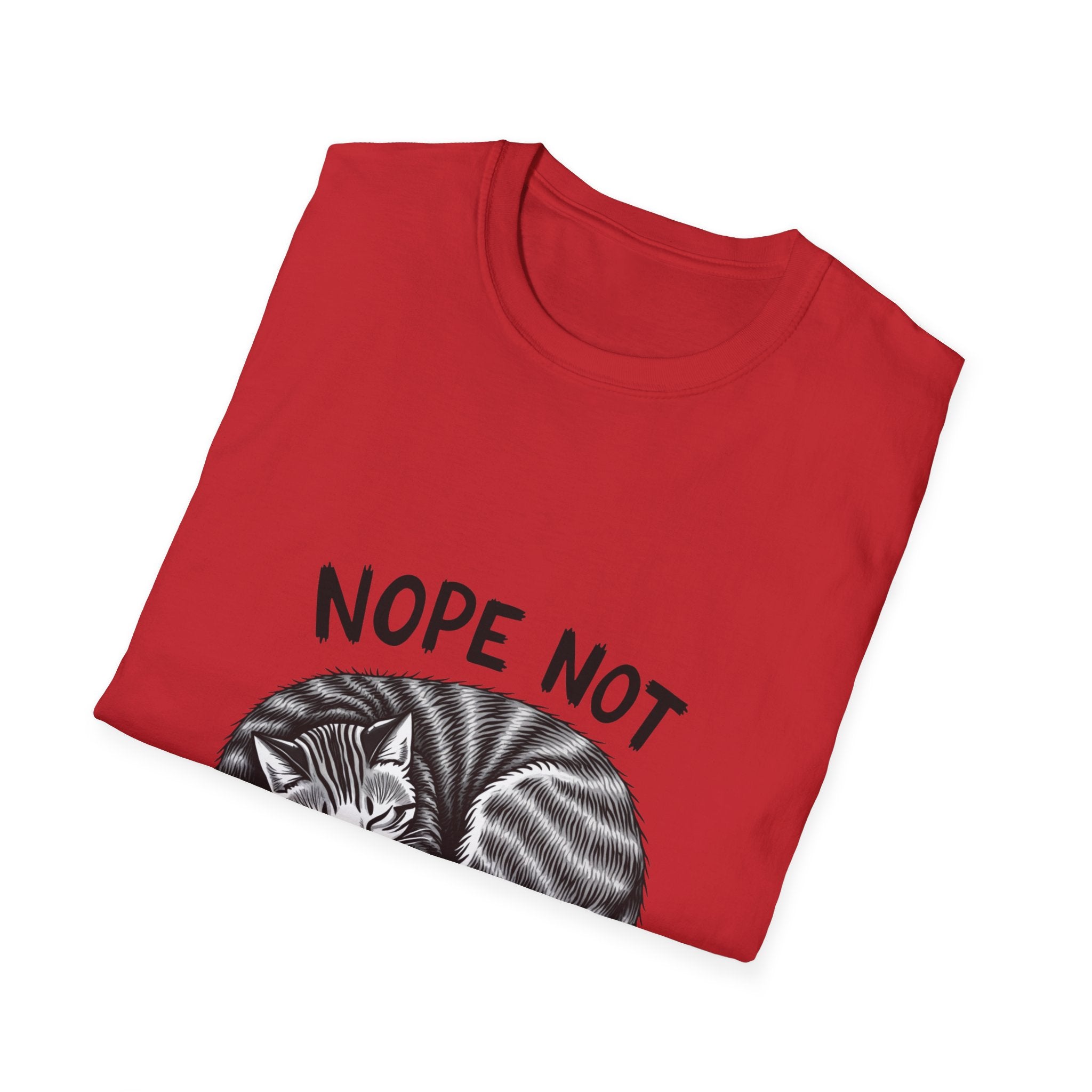 Cozy Cat Lover T-Shirt with 'Nope Not Today' Design, Funny Pet Owner Gift, Unisex Tee, Cat Enthusiast Apparel, Casual Wear