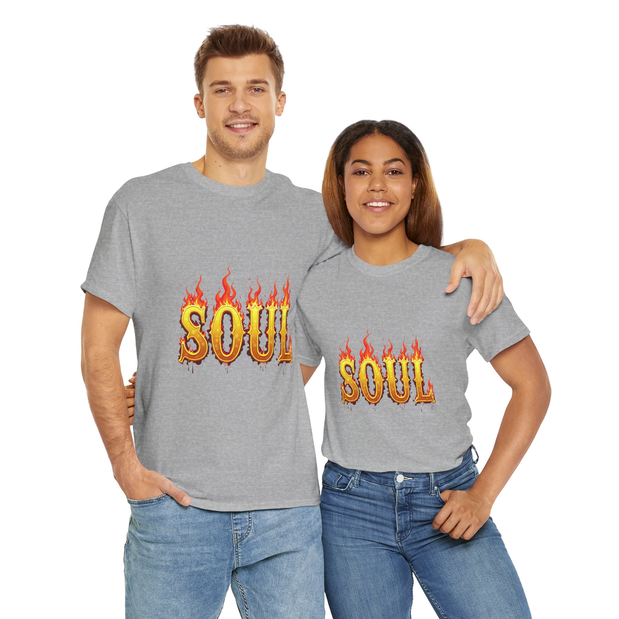 Soul Fire Unisex Heavy Cotton Tee, Graphic Tee, Casual Wear, Streetwear, Gift for Friends, Music Lovers, Summer Style