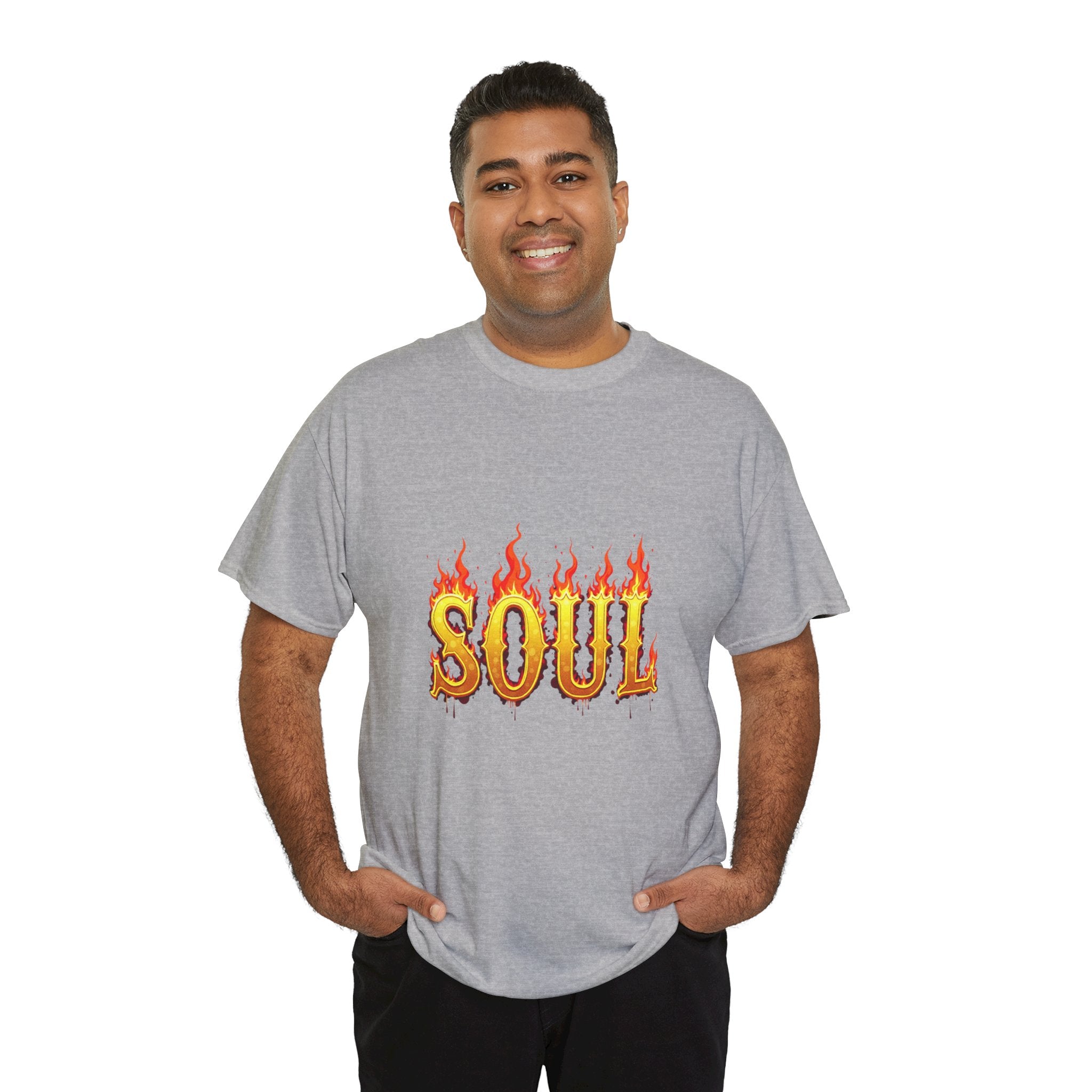 Soul Fire Unisex Heavy Cotton Tee, Graphic Tee, Casual Wear, Streetwear, Gift for Friends, Music Lovers, Summer Style