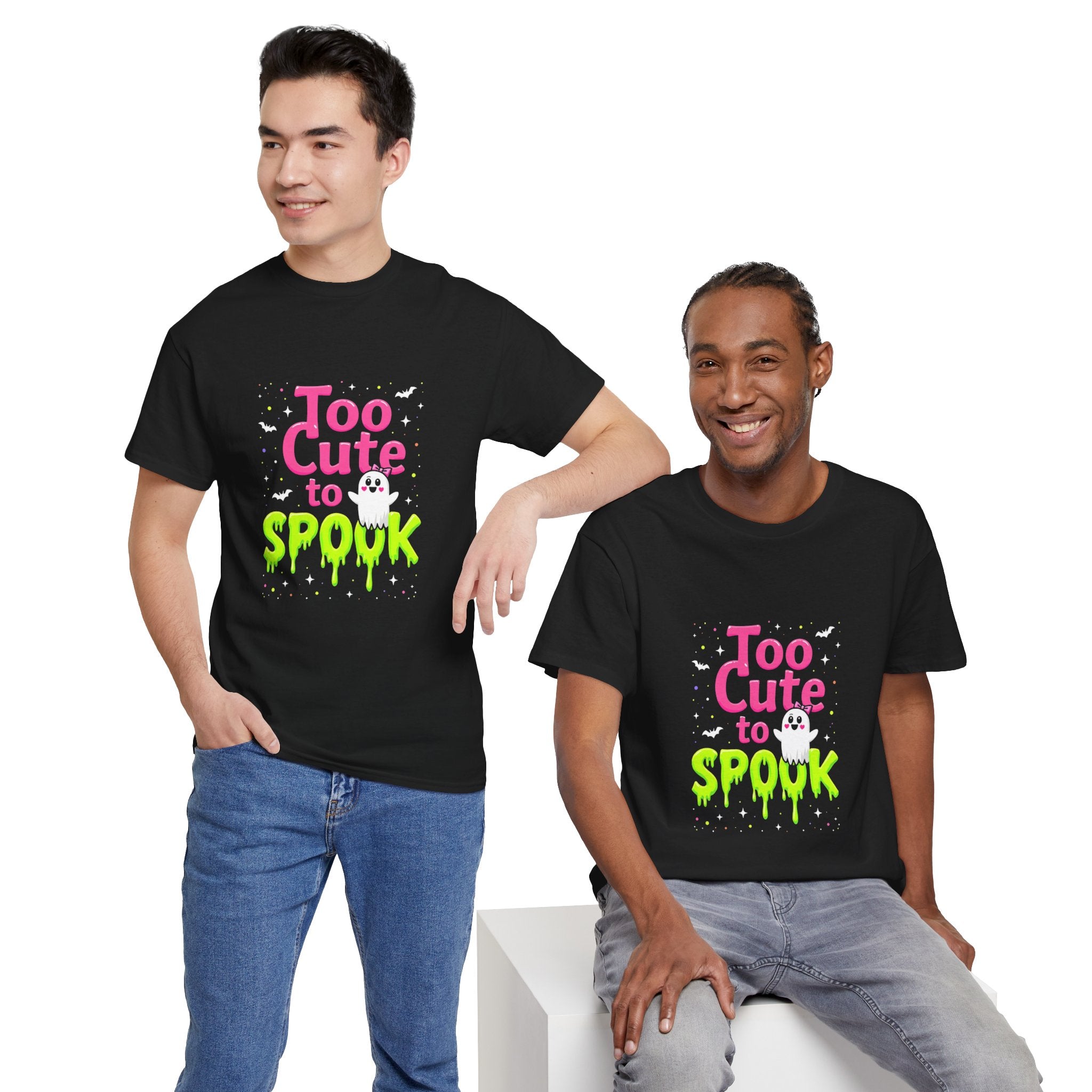 Too Cute to Spook Halloween Tee, Unisex Heavy Cotton Shirt, Spooky Apparel, Cute Ghost T-Shirt, Halloween Costume Top, Fun Halloween Gift