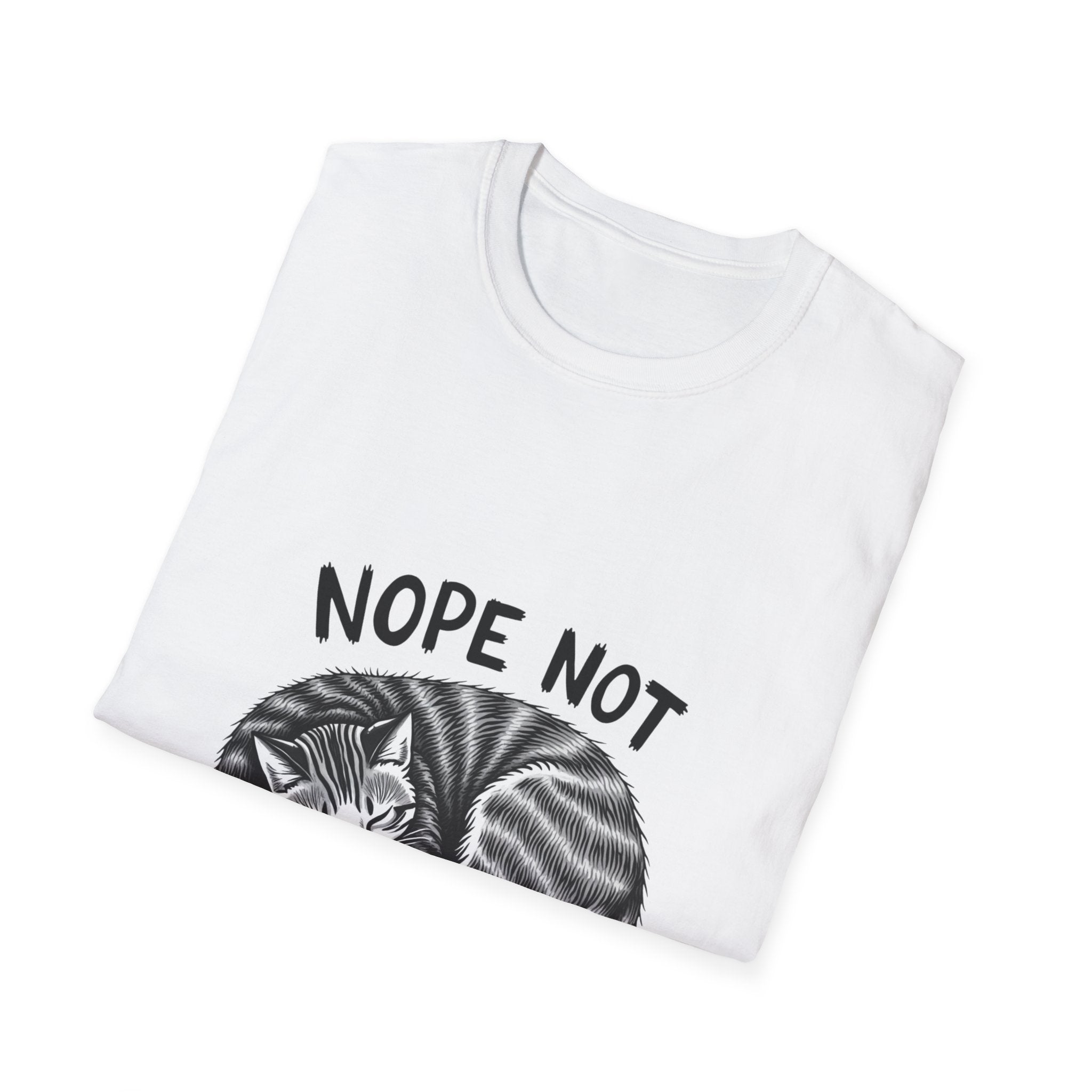 Cozy Cat Lover T-Shirt with 'Nope Not Today' Design, Funny Pet Owner Gift, Unisex Tee, Cat Enthusiast Apparel, Casual Wear
