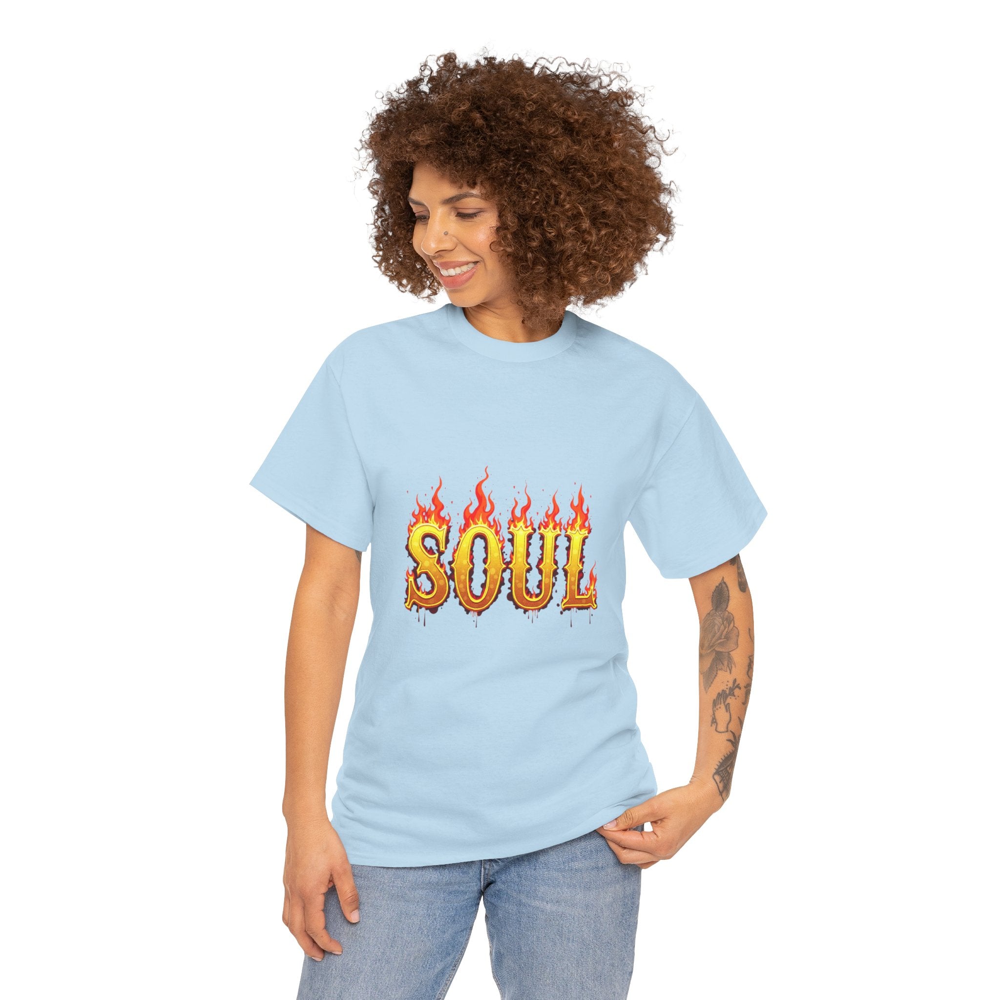 Soul Fire Unisex Heavy Cotton Tee, Graphic Tee, Casual Wear, Streetwear, Gift for Friends, Music Lovers, Summer Style