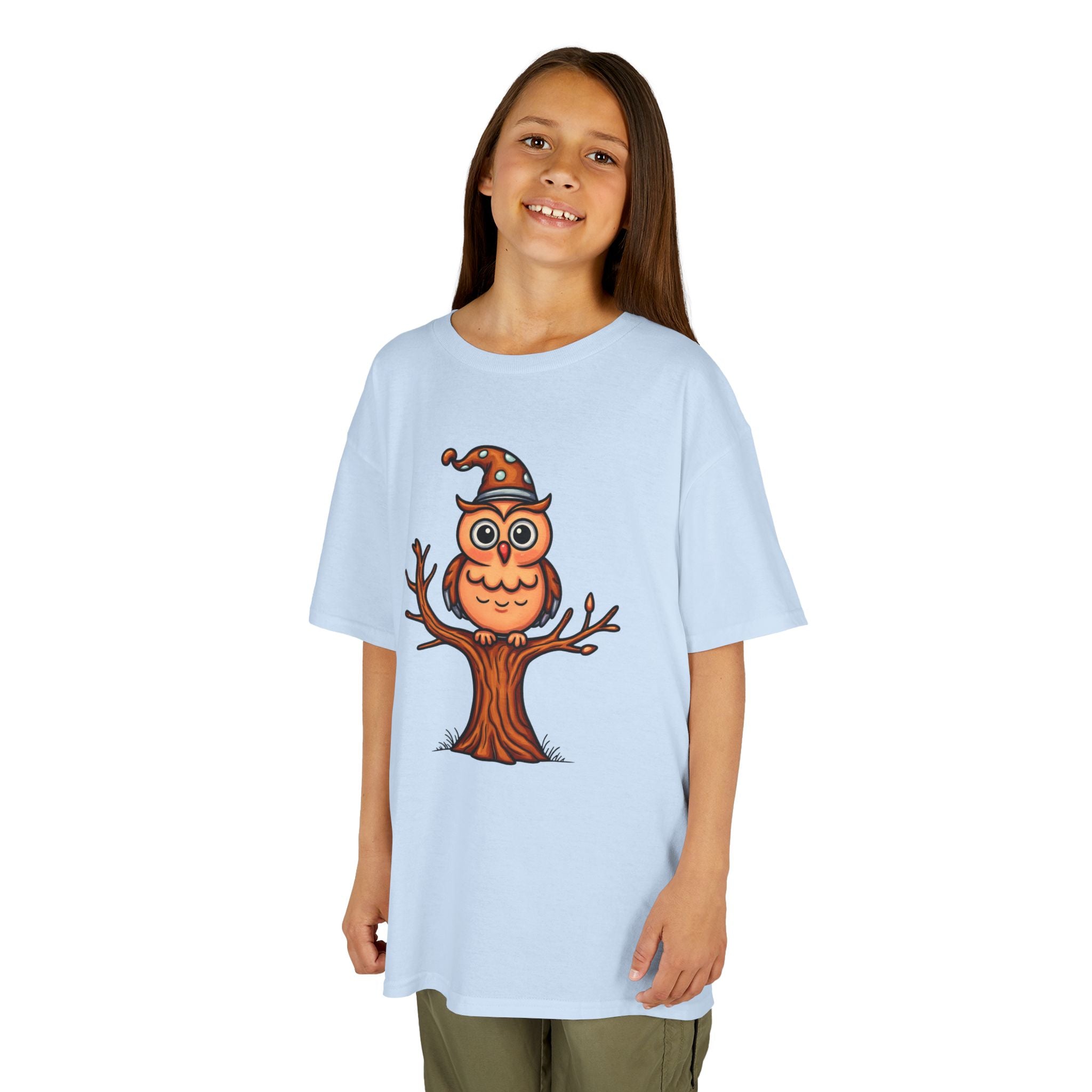 Whimsical Owl Kids Tee, Fun Graphic T-Shirt for Boys and Girls, Cute Halloween Shirt