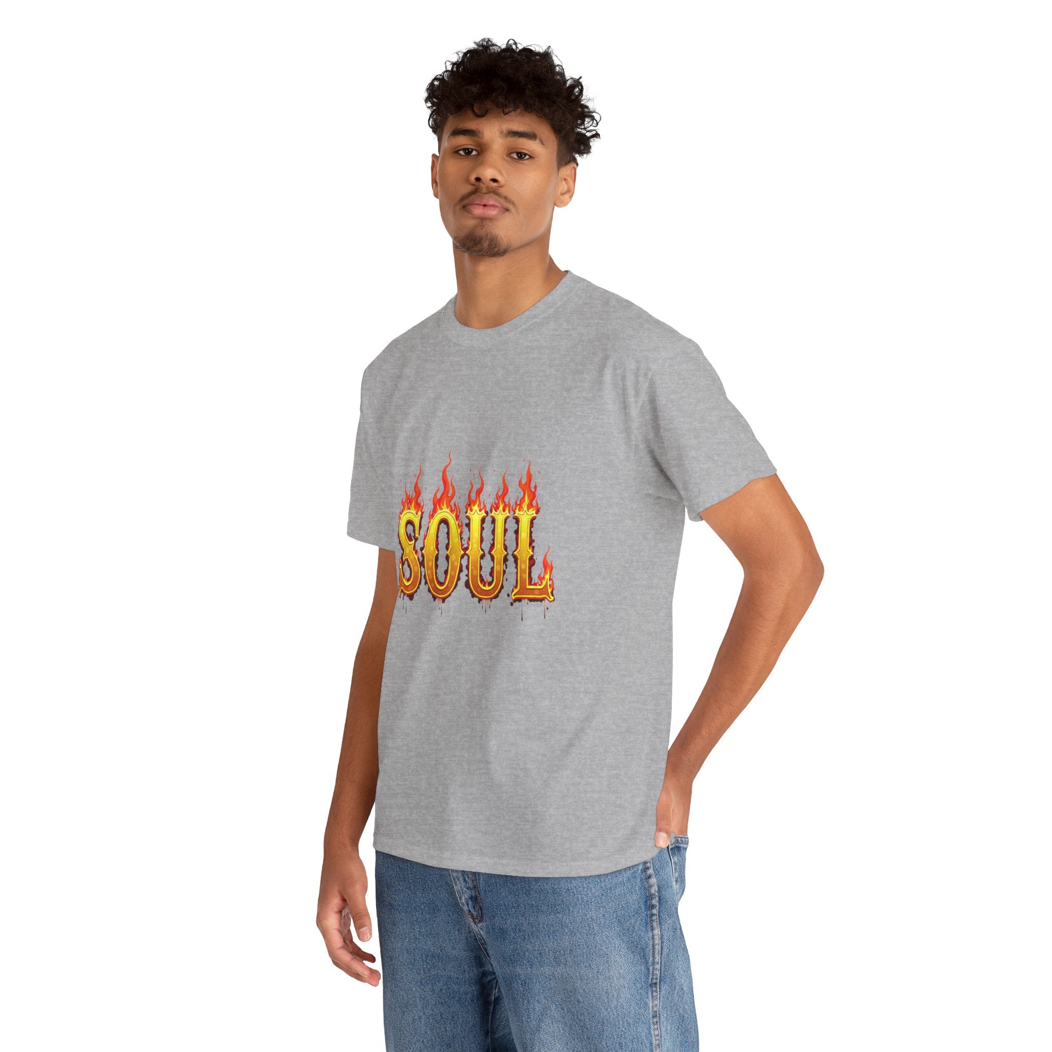 Soul Fire Unisex Heavy Cotton Tee, Graphic Tee, Casual Wear, Streetwear, Gift for Friends, Music Lovers, Summer Style