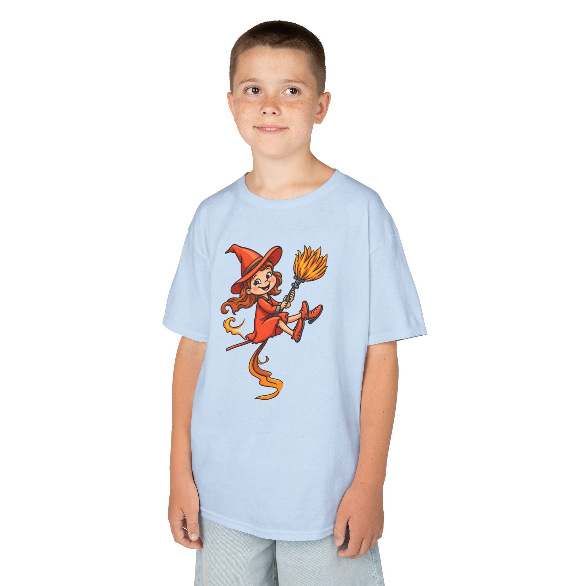 Cute Witch Kids Tee, Halloween T-Shirt for Kids, Fun Witch Design, Creative Gift for Children, Spooky Season Apparel