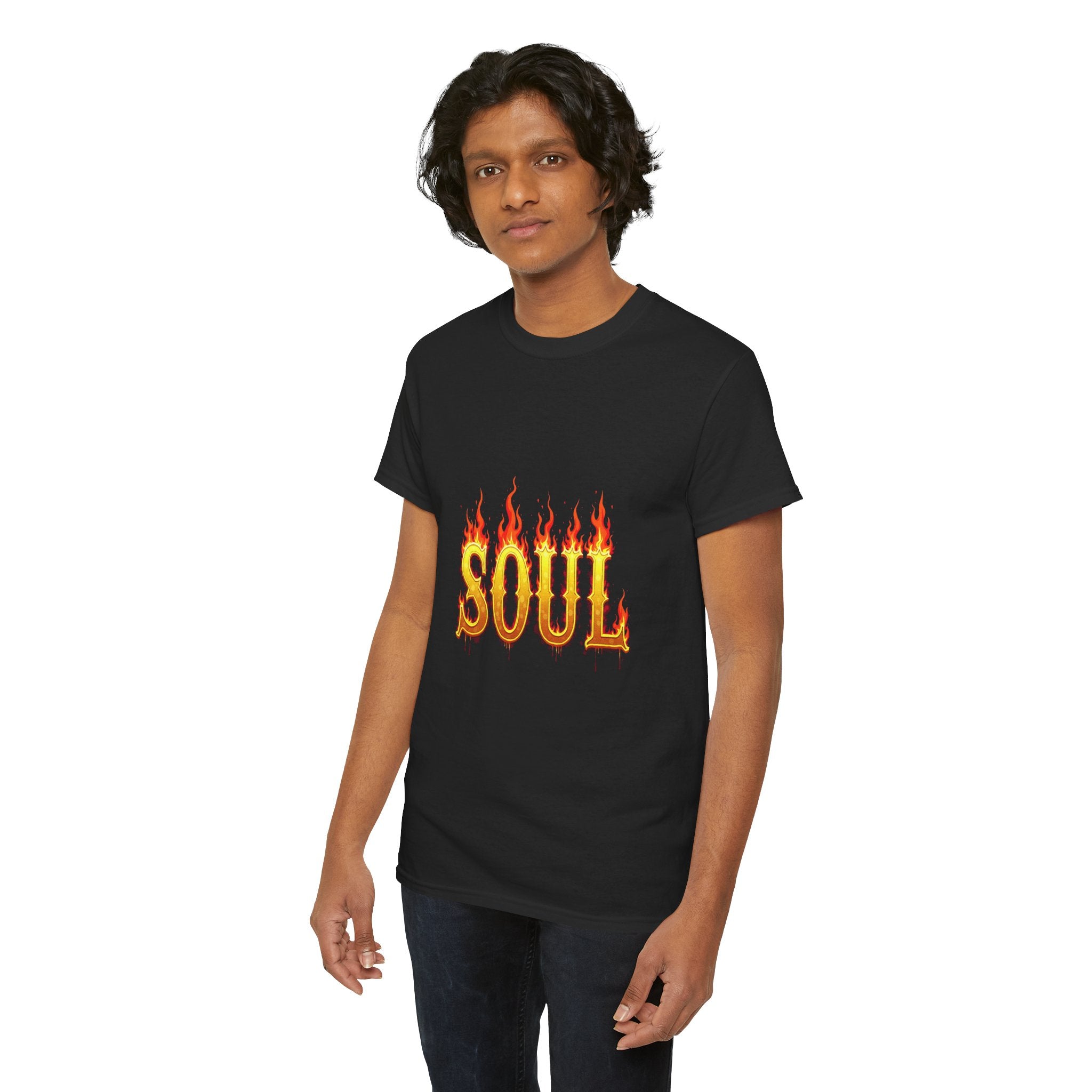 Soul Fire Unisex Heavy Cotton Tee, Graphic Tee, Casual Wear, Streetwear, Gift for Friends, Music Lovers, Summer Style