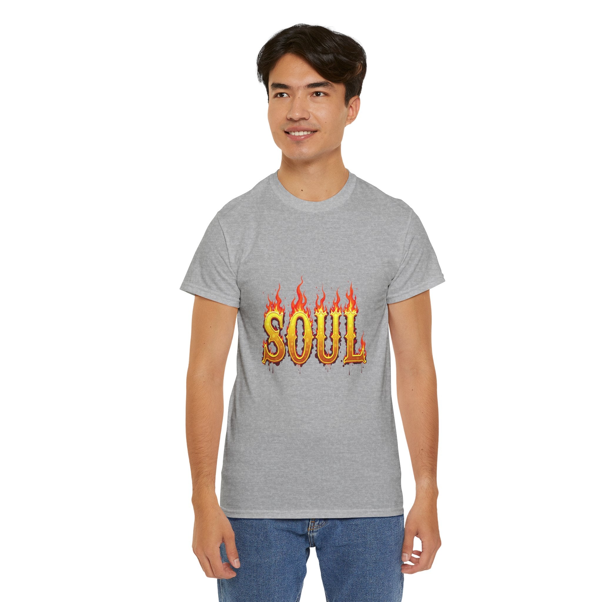 Soul Fire Unisex Heavy Cotton Tee, Graphic Tee, Casual Wear, Streetwear, Gift for Friends, Music Lovers, Summer Style
