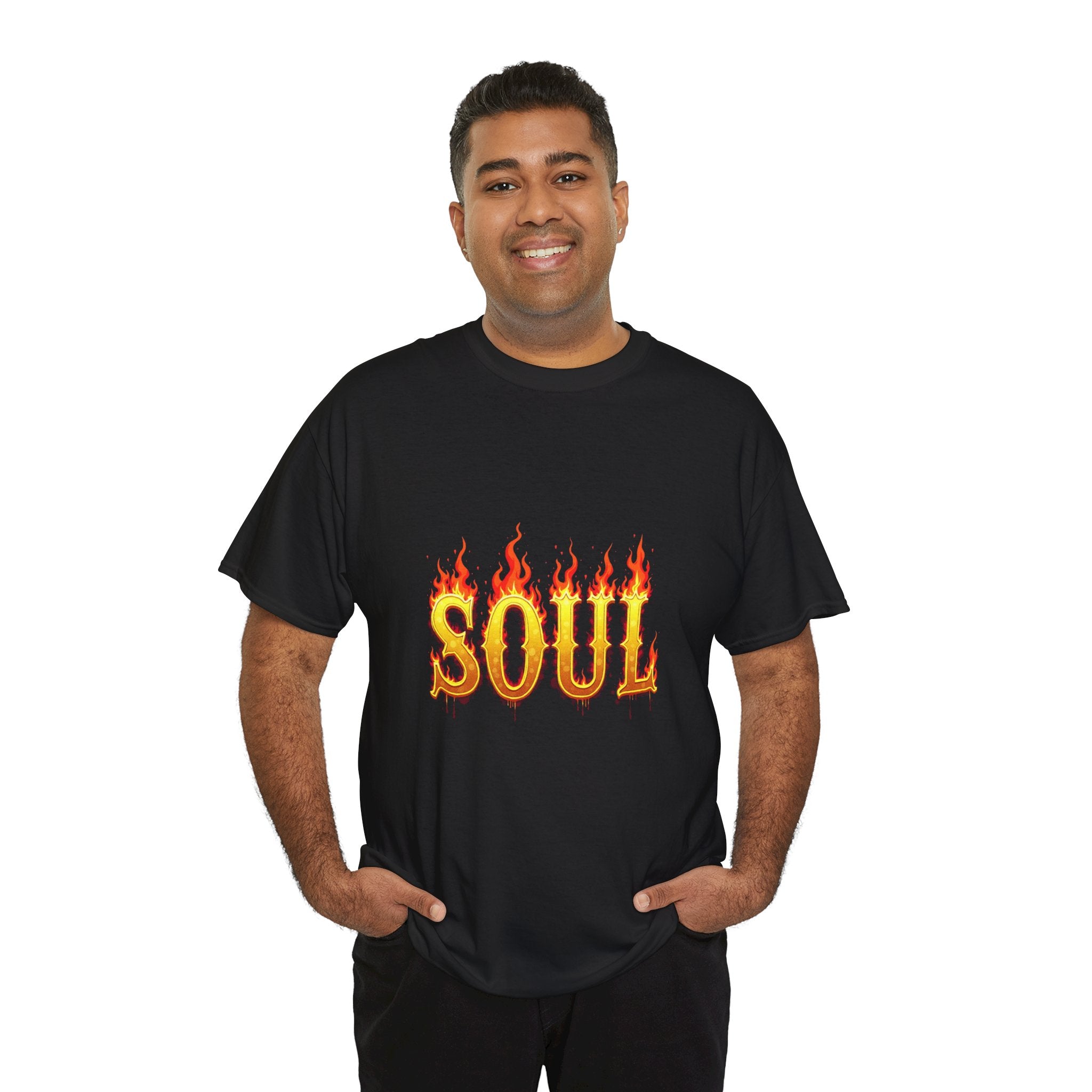 Soul Fire Unisex Heavy Cotton Tee, Graphic Tee, Casual Wear, Streetwear, Gift for Friends, Music Lovers, Summer Style
