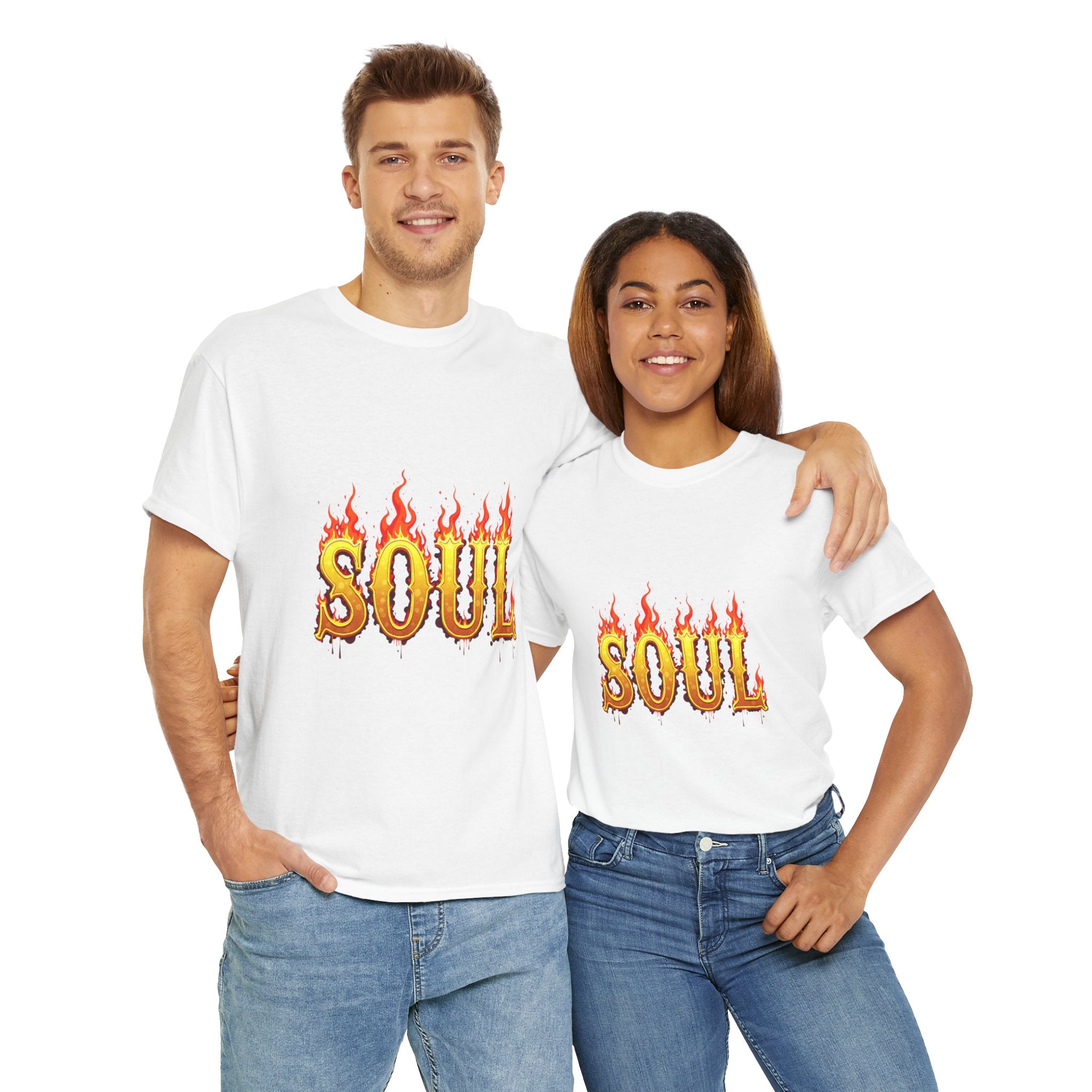 Soul Fire Unisex Heavy Cotton Tee, Graphic Tee, Casual Wear, Streetwear, Gift for Friends, Music Lovers, Summer Style