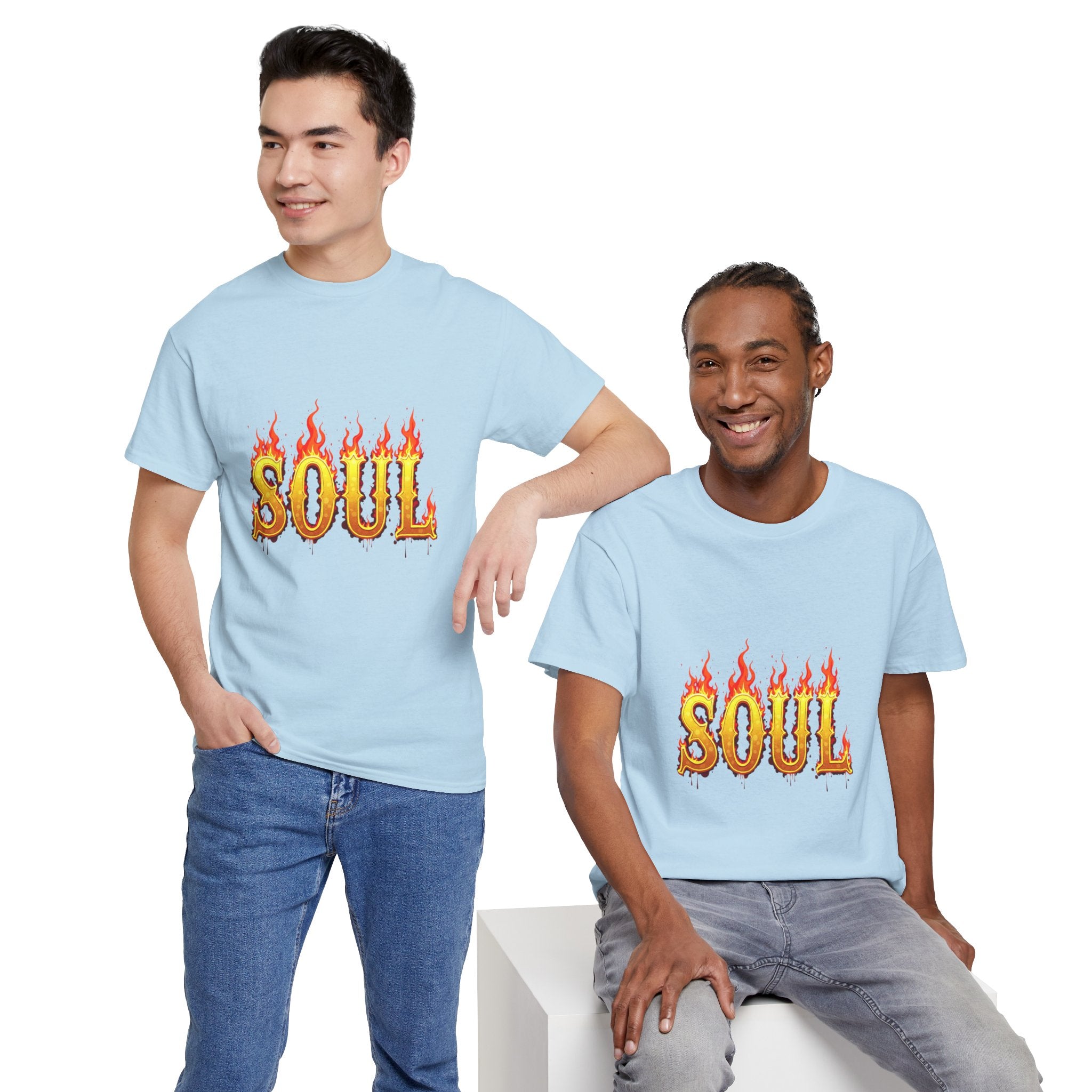 Soul Fire Unisex Heavy Cotton Tee, Graphic Tee, Casual Wear, Streetwear, Gift for Friends, Music Lovers, Summer Style