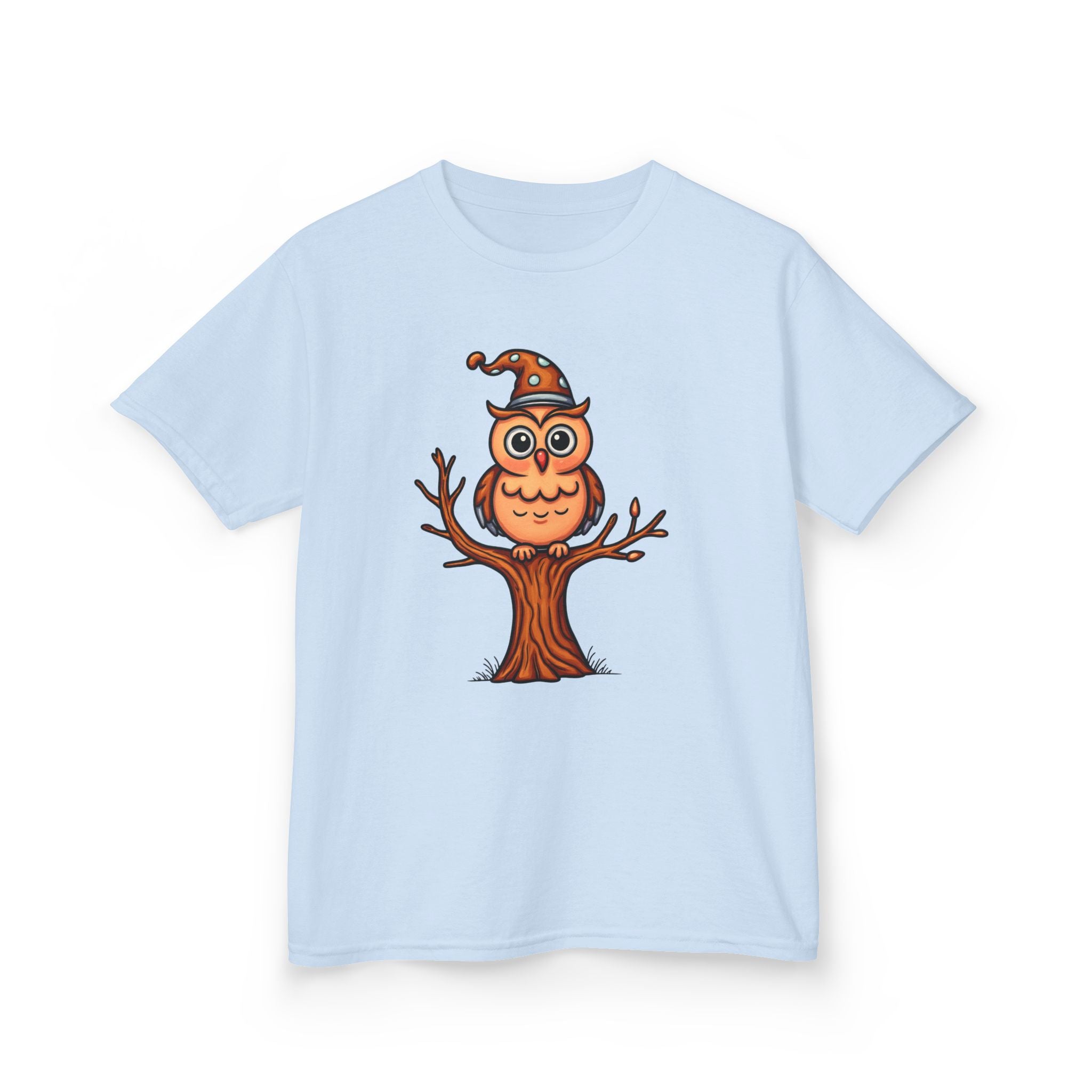 Whimsical Owl Kids Tee, Fun Graphic T-Shirt for Boys and Girls, Cute Halloween Shirt