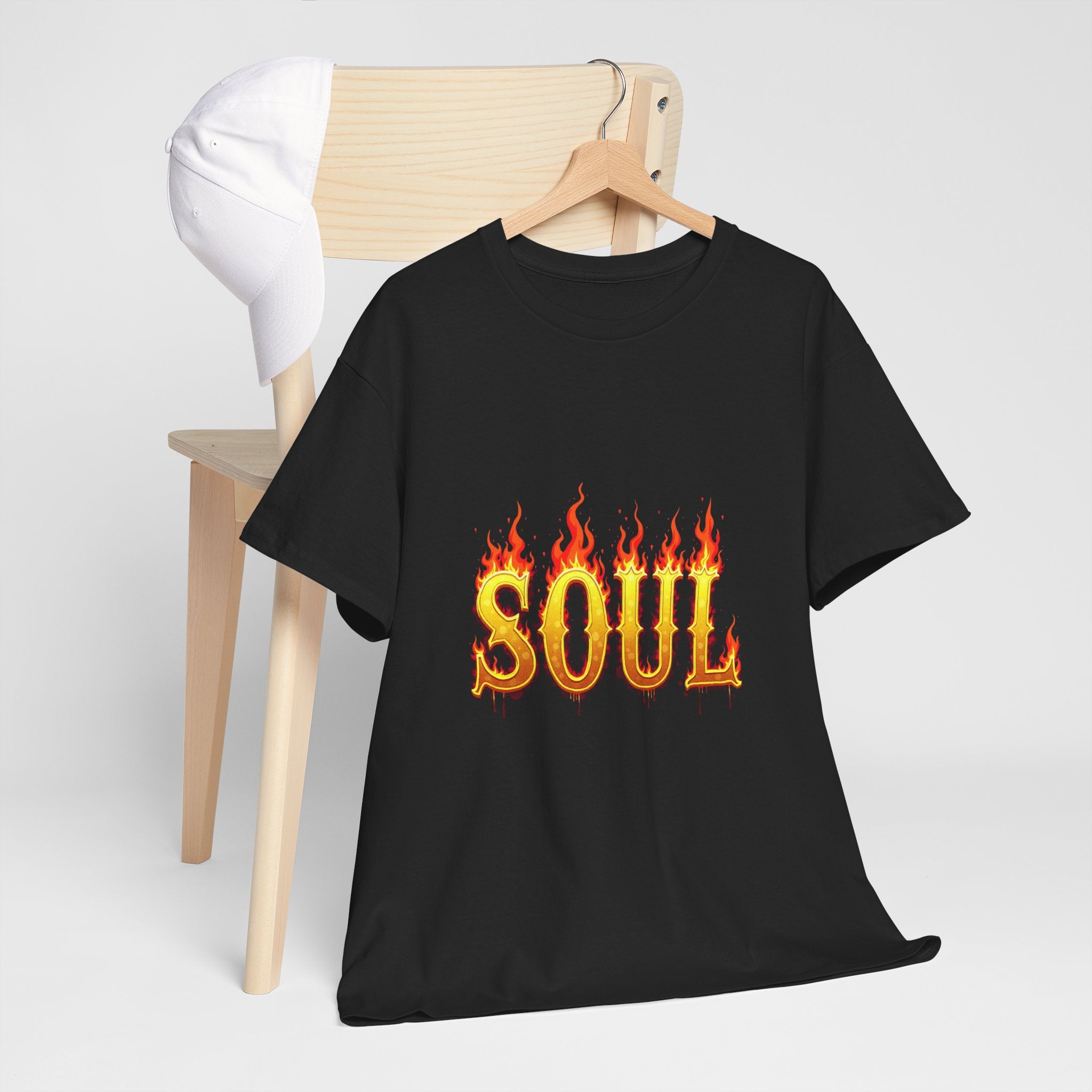 Soul Fire Unisex Heavy Cotton Tee, Graphic Tee, Casual Wear, Streetwear, Gift for Friends, Music Lovers, Summer Style