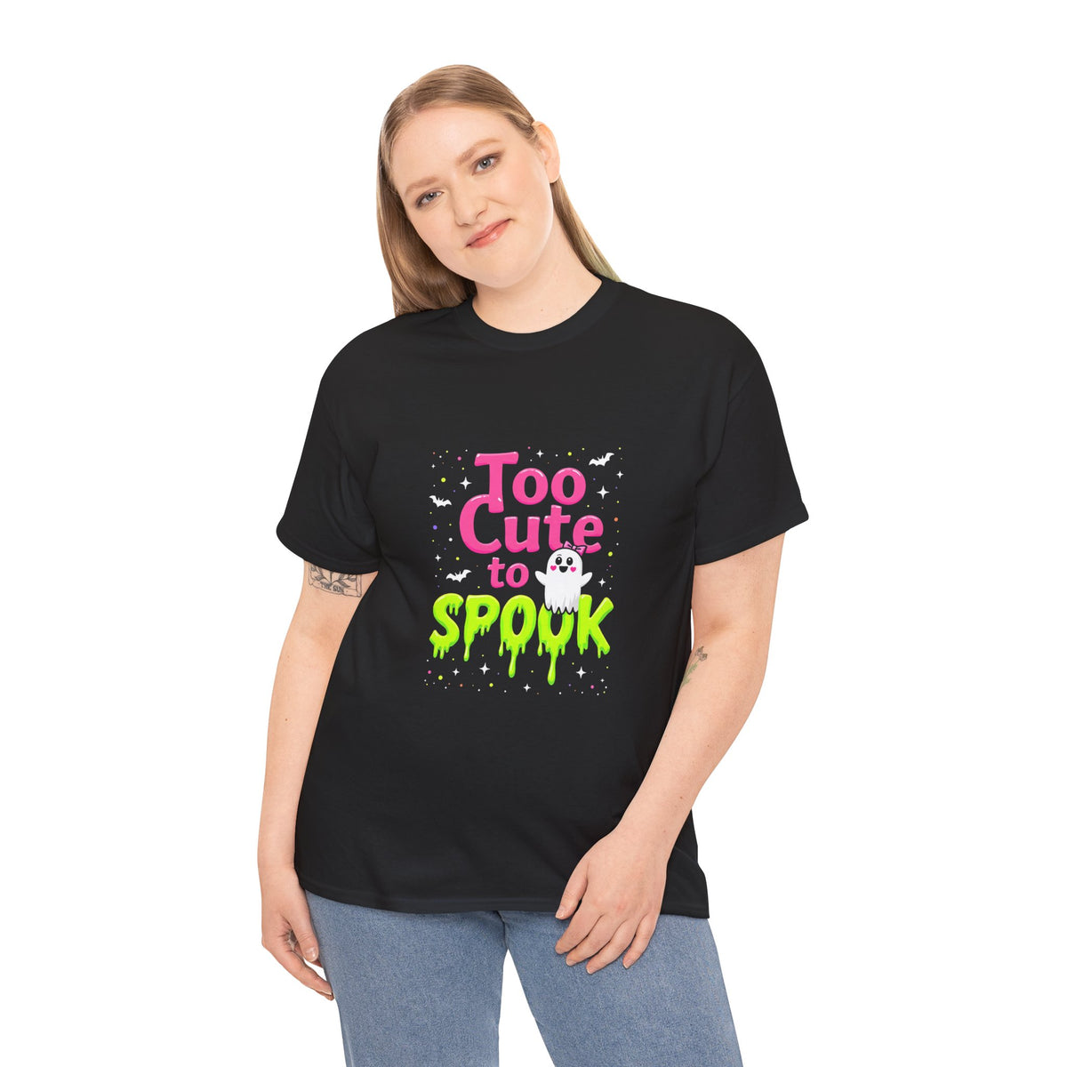 Too Cute to Spook Halloween Tee, Unisex Heavy Cotton Shirt, Spooky Apparel, Cute Ghost T-Shirt, Halloween Costume Top, Fun Halloween Gift