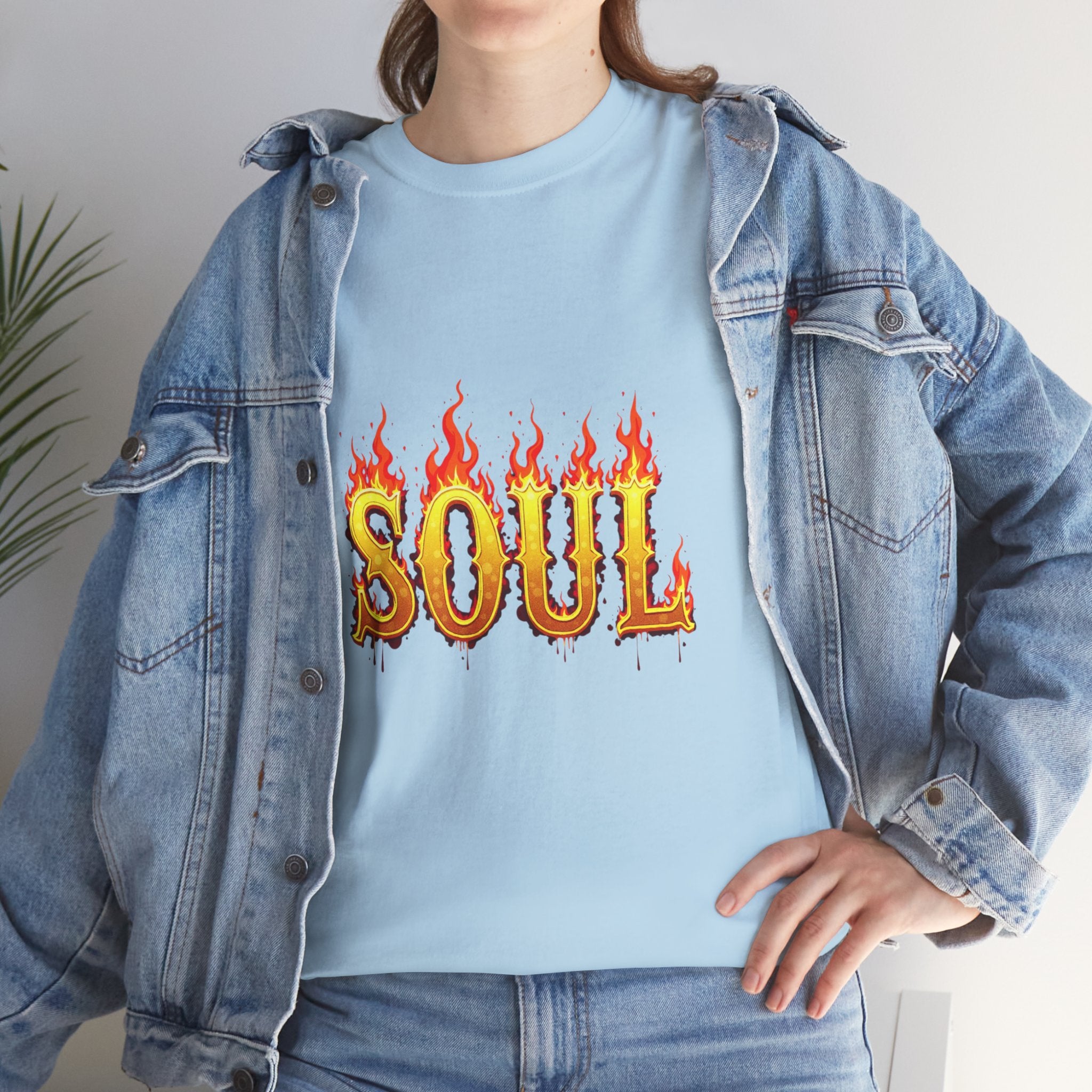 Soul Fire Unisex Heavy Cotton Tee, Graphic Tee, Casual Wear, Streetwear, Gift for Friends, Music Lovers, Summer Style
