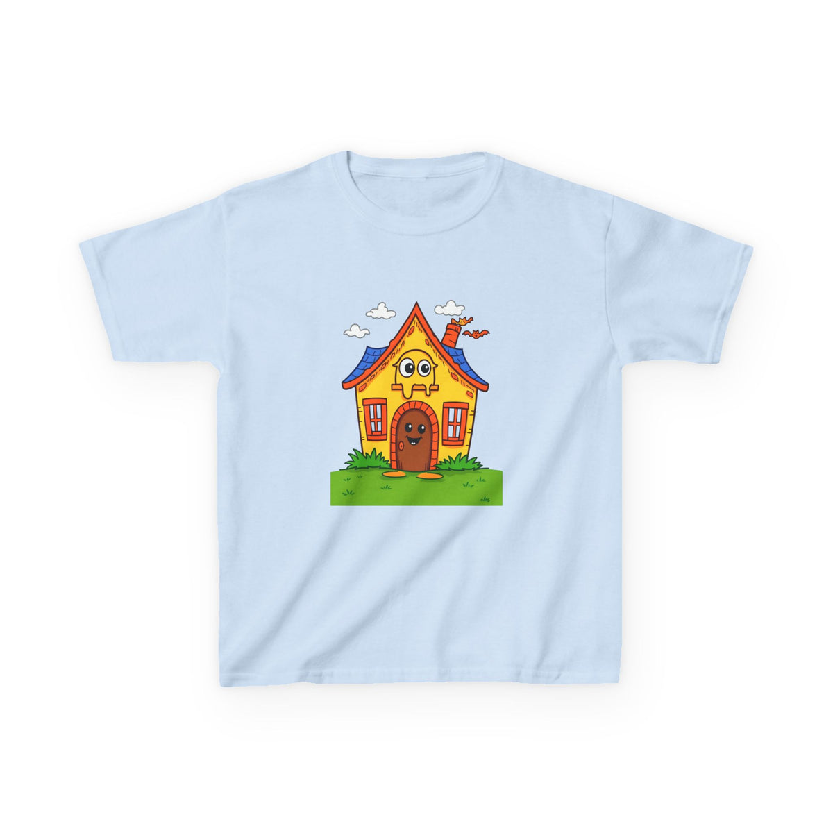 Kids Cartoon House Tee - Playful Cotton Shirt for Children, Birthday Gift, Cute Summer Outfit, Indoor Fun Top, Gifts for Kids