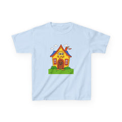 Kids Cartoon House Tee - Playful Cotton Shirt for Children, Birthday Gift, Cute Summer Outfit, Indoor Fun Top, Gifts for Kids