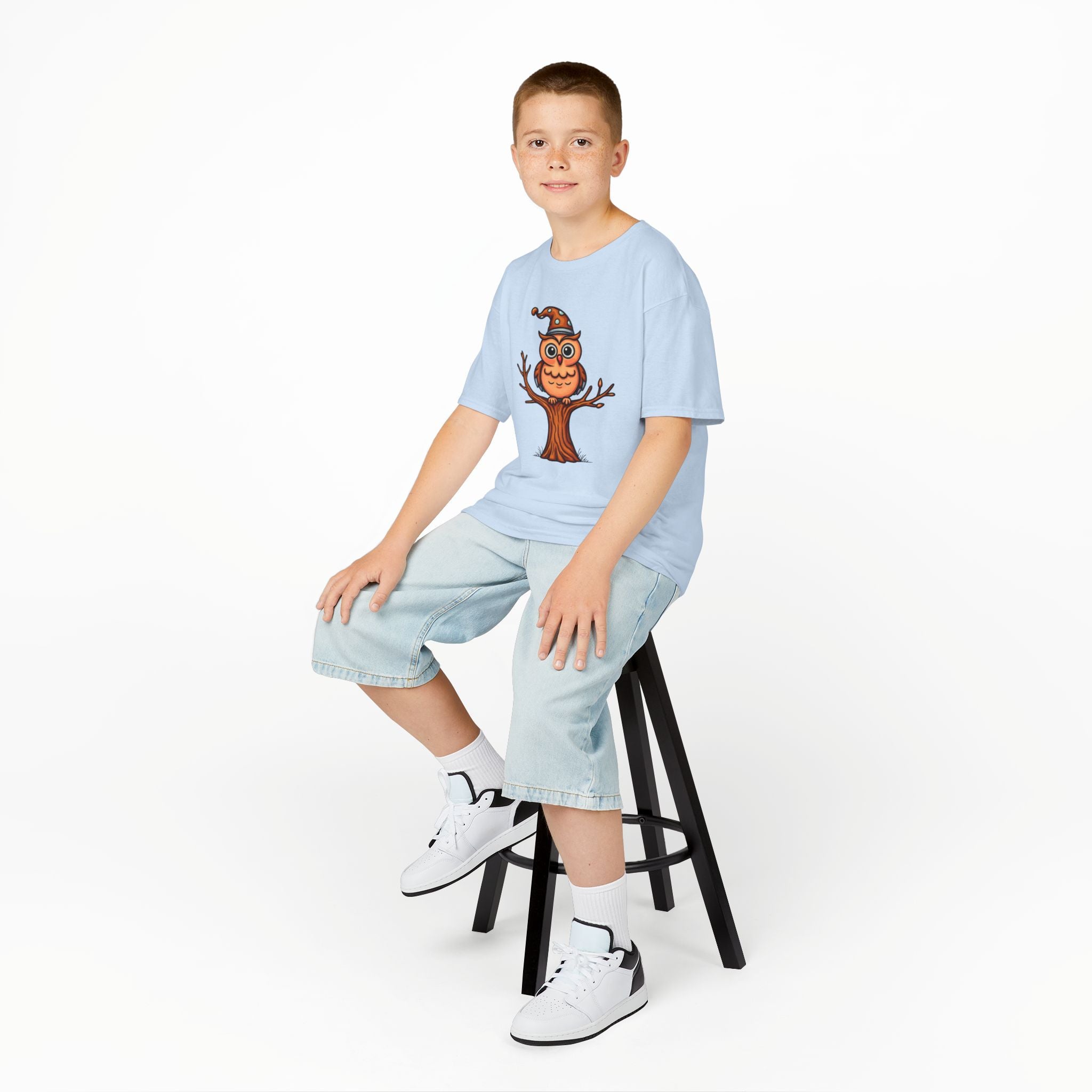 Whimsical Owl Kids Tee, Fun Graphic T-Shirt for Boys and Girls, Cute Halloween Shirt