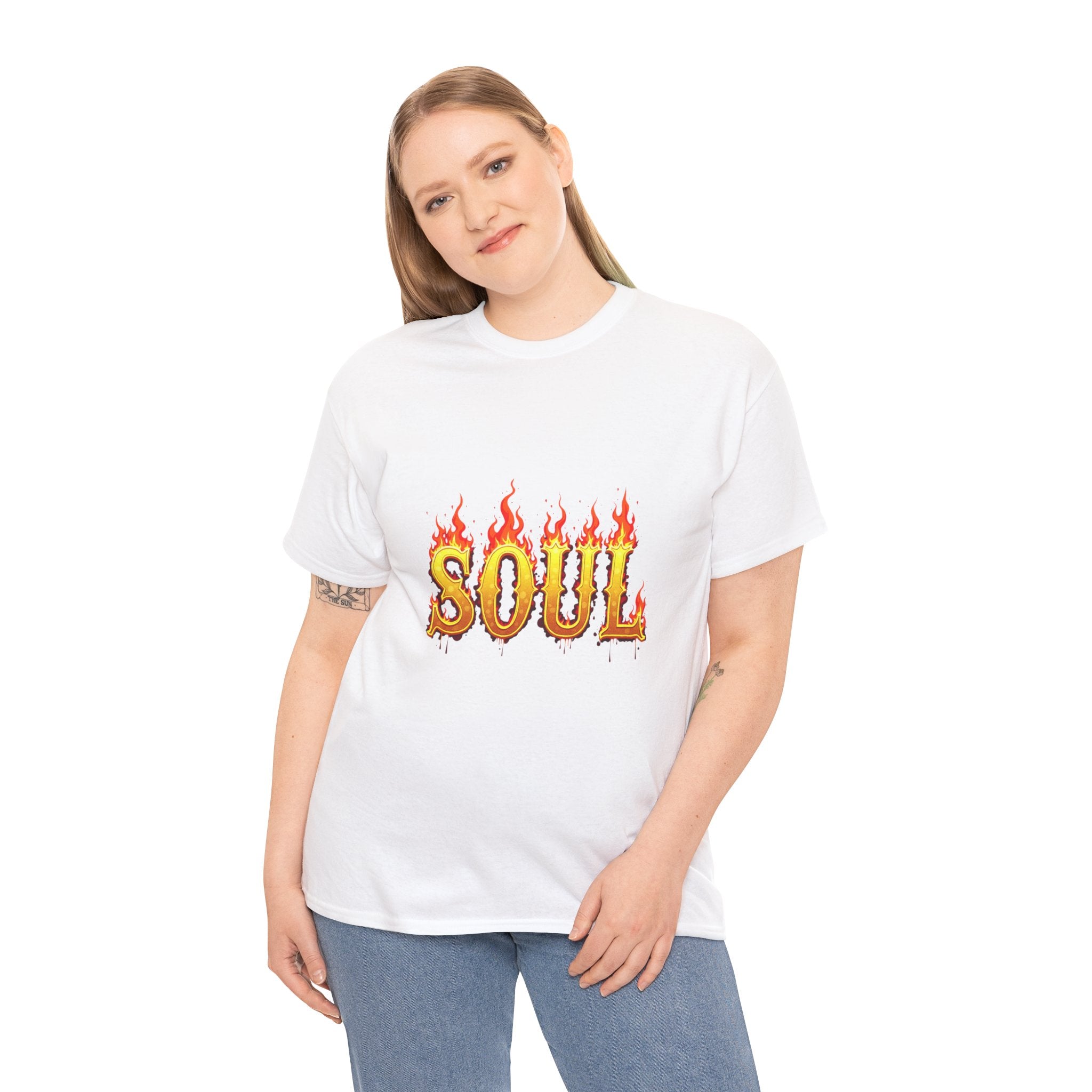 Soul Fire Unisex Heavy Cotton Tee, Graphic Tee, Casual Wear, Streetwear, Gift for Friends, Music Lovers, Summer Style