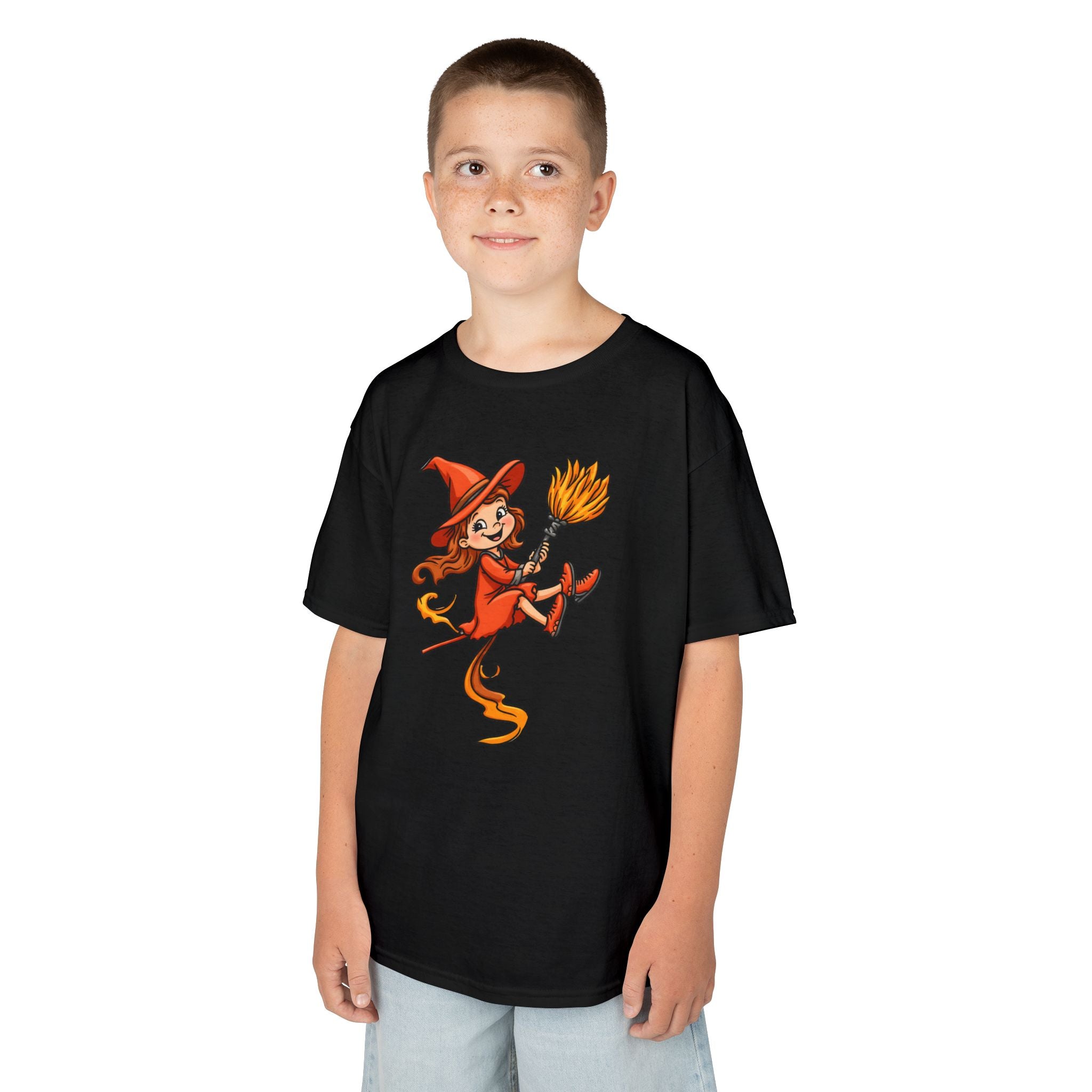 Cute Witch Kids Tee, Halloween T-Shirt for Kids, Fun Witch Design, Creative Gift for Children, Spooky Season Apparel