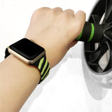 2-color Twist Band for Apple Watch 49mm/45mm/44mm/42mm - Fluorescent Green Black
