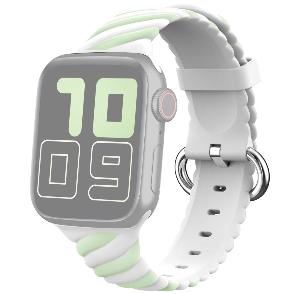 2-color Twist Band for Apple Watch 49mm / 45mm / 44mm / 42mm - Macaron Green White