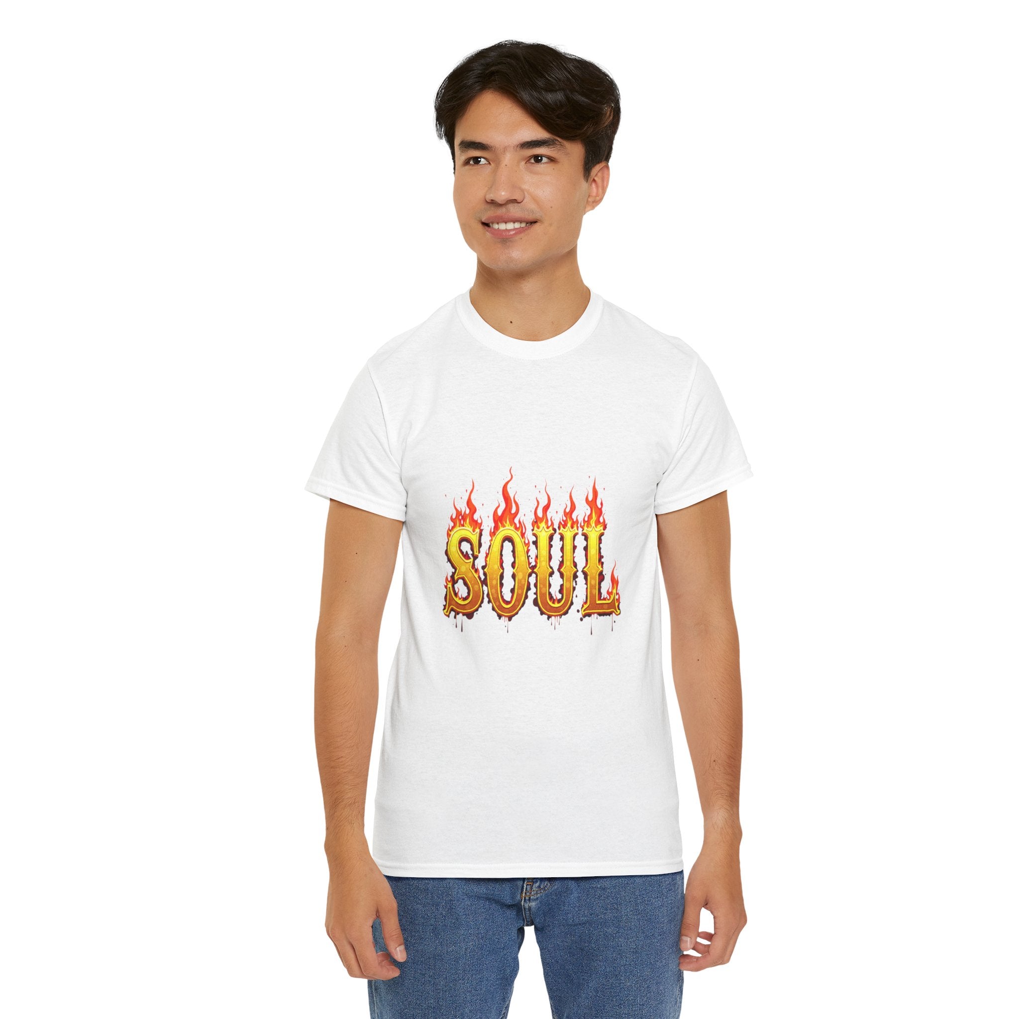 Soul Fire Unisex Heavy Cotton Tee, Graphic Tee, Casual Wear, Streetwear, Gift for Friends, Music Lovers, Summer Style