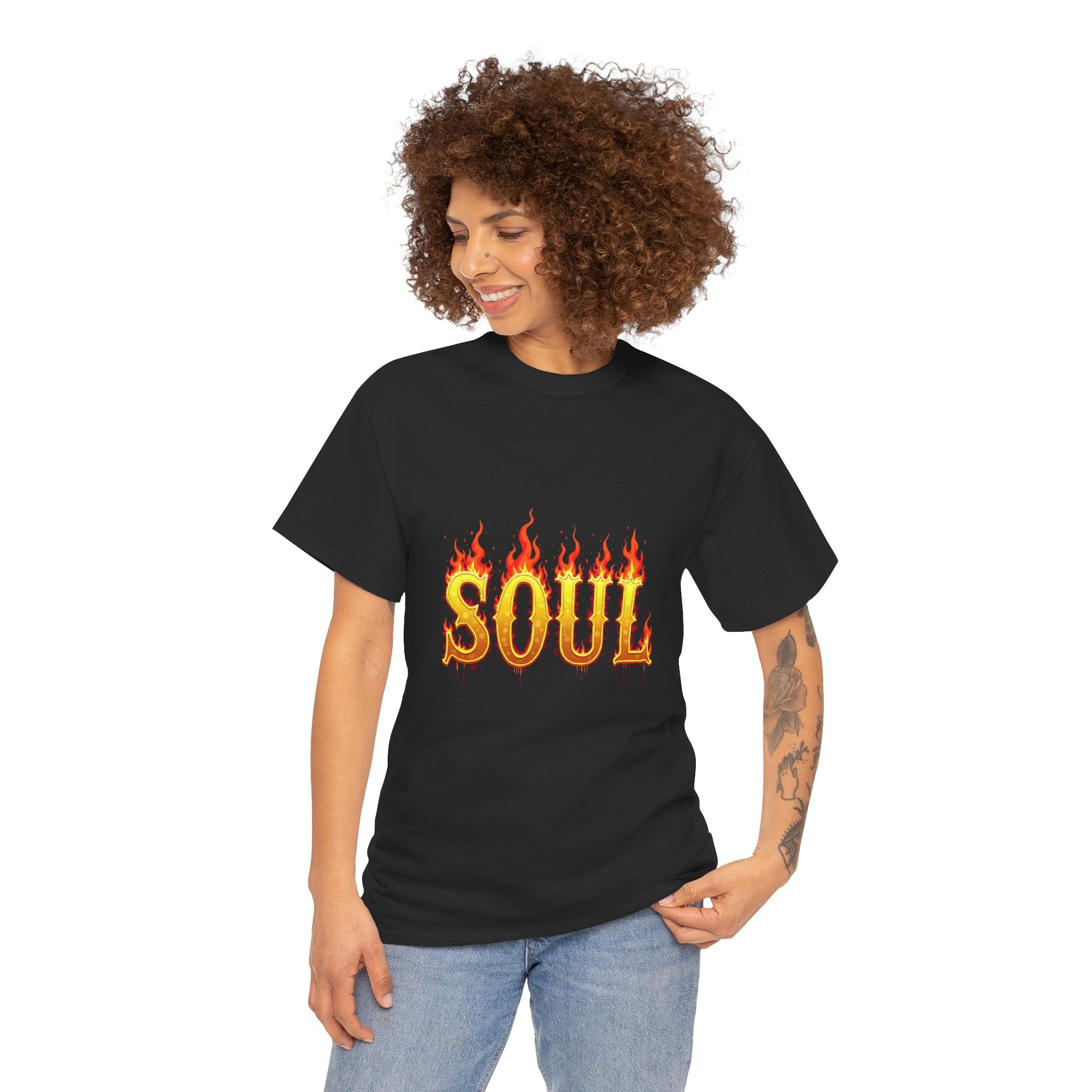 Soul Fire Unisex Heavy Cotton Tee, Graphic Tee, Casual Wear, Streetwear, Gift for Friends, Music Lovers, Summer Style