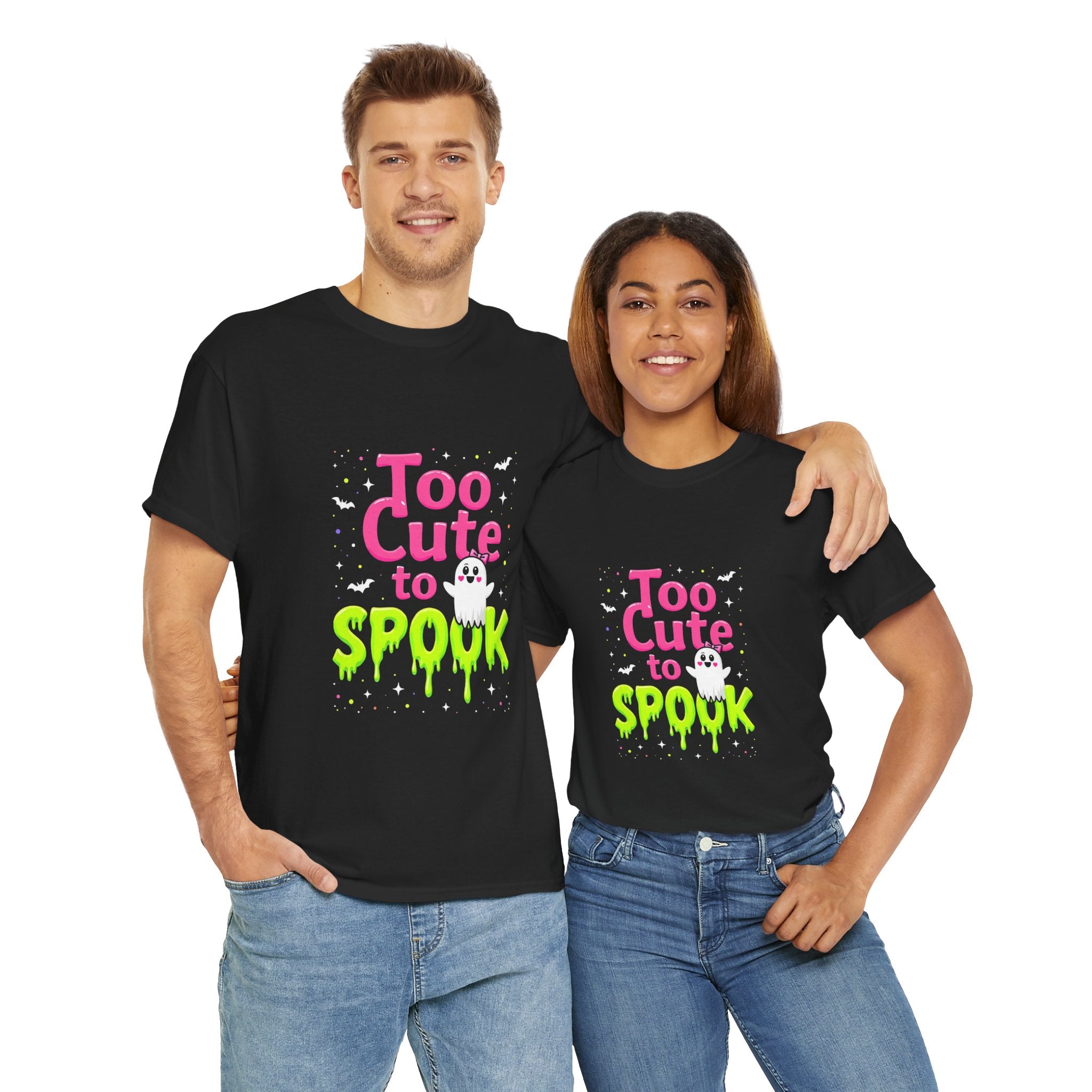 Too Cute to Spook Halloween Tee, Unisex Heavy Cotton Shirt, Spooky Apparel, Cute Ghost T-Shirt, Halloween Costume Top, Fun Halloween Gift