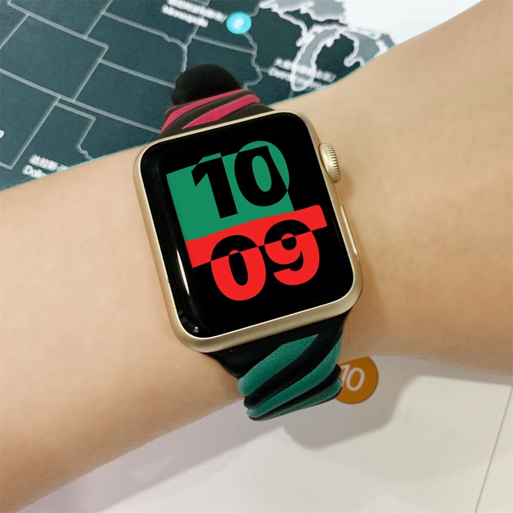 3-color Twist Band for Apple Watch 49mm / 45mm / 44mm / 42mm - Red Green Black