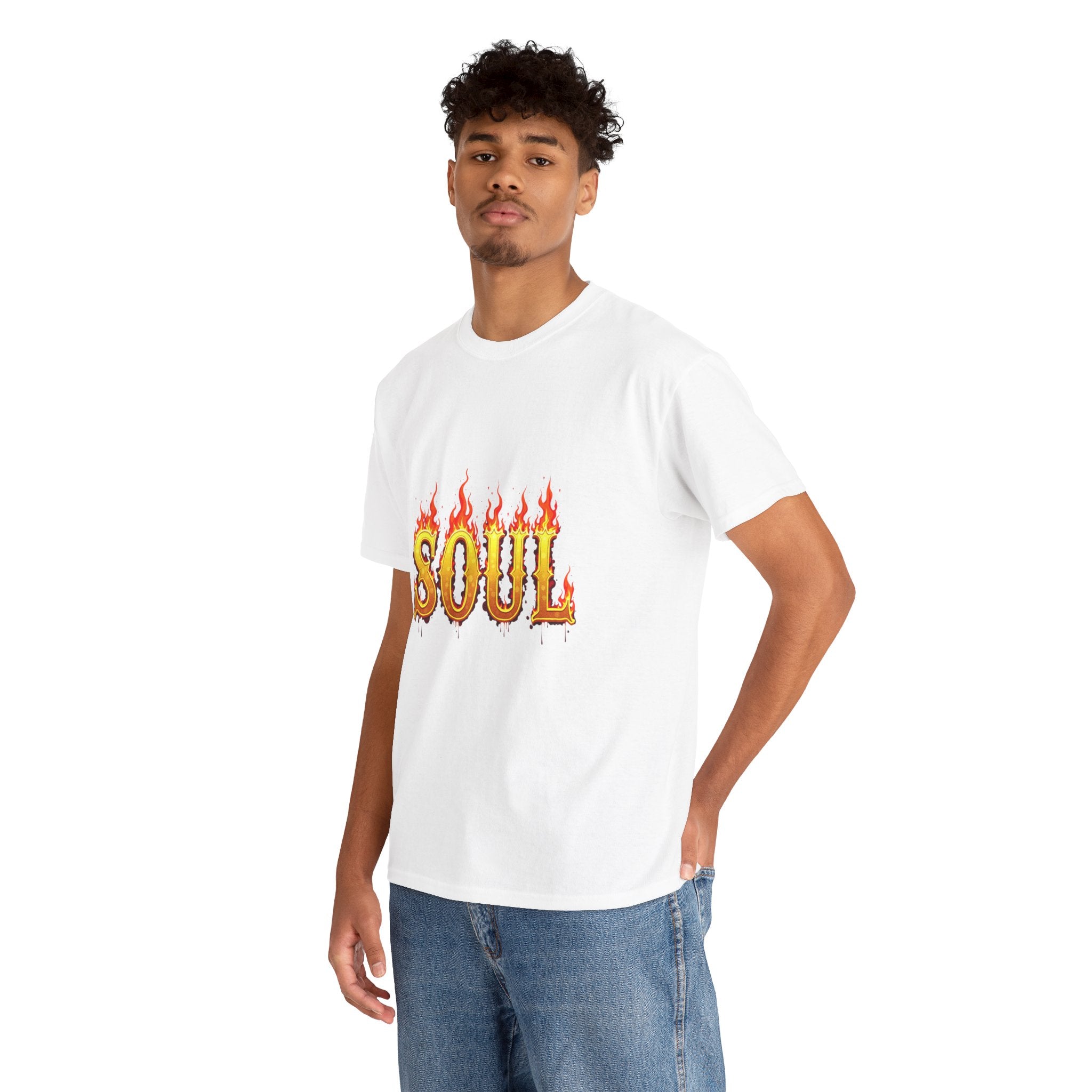 Soul Fire Unisex Heavy Cotton Tee, Graphic Tee, Casual Wear, Streetwear, Gift for Friends, Music Lovers, Summer Style