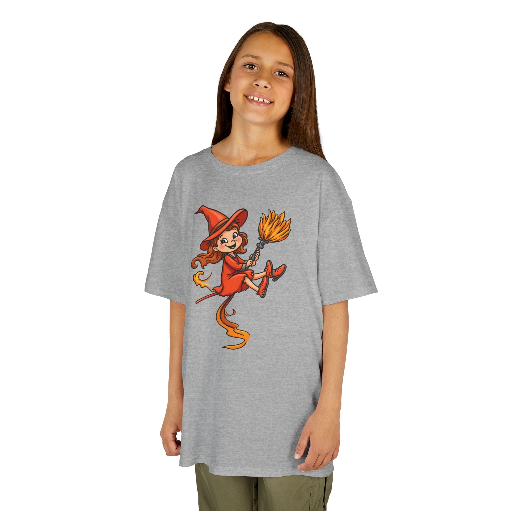 Cute Witch Kids Tee, Halloween T-Shirt for Kids, Fun Witch Design, Creative Gift for Children, Spooky Season Apparel