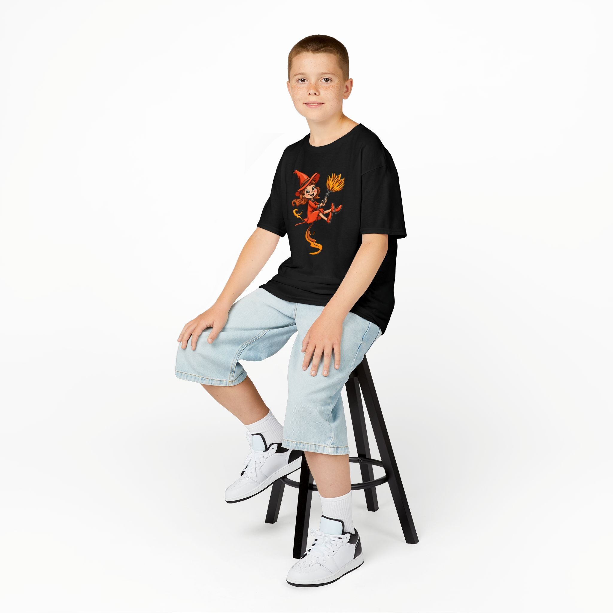Cute Witch Kids Tee, Halloween T-Shirt for Kids, Fun Witch Design, Creative Gift for Children, Spooky Season Apparel