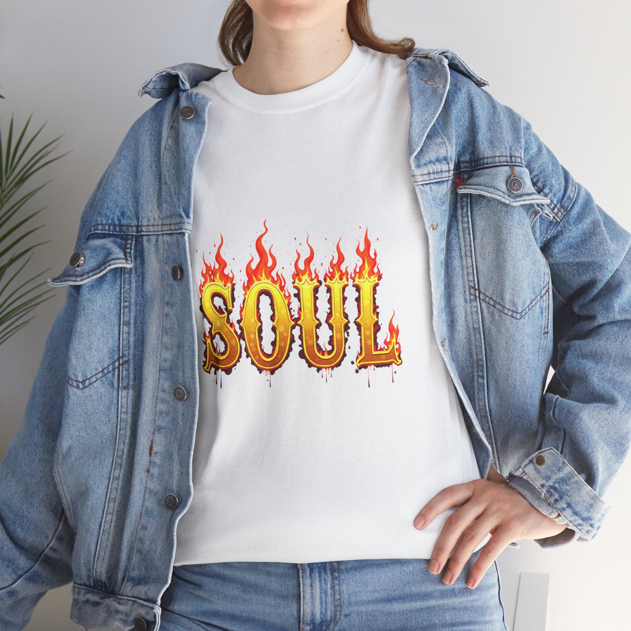 Soul Fire Unisex Heavy Cotton Tee, Graphic Tee, Casual Wear, Streetwear, Gift for Friends, Music Lovers, Summer Style