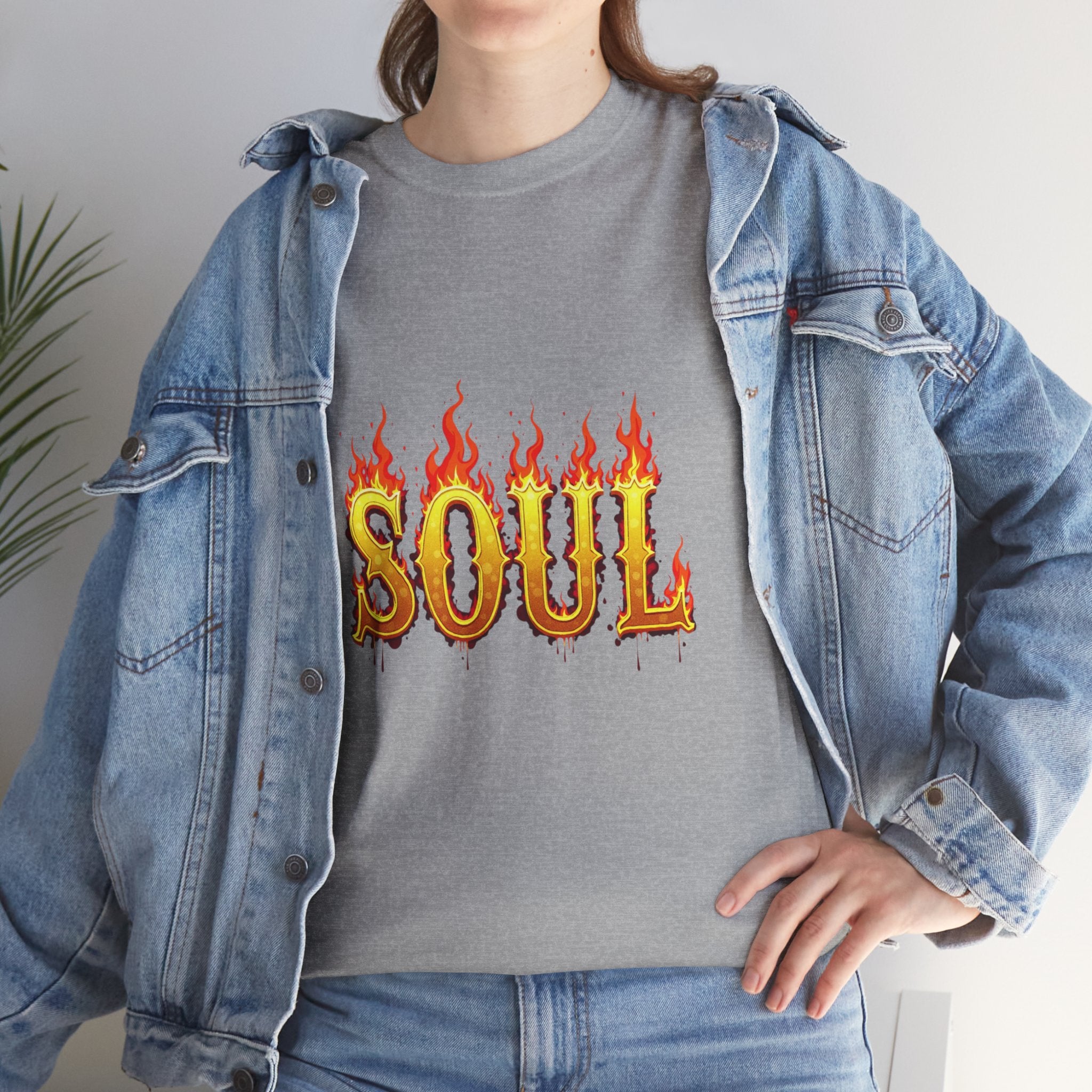 Soul Fire Unisex Heavy Cotton Tee, Graphic Tee, Casual Wear, Streetwear, Gift for Friends, Music Lovers, Summer Style