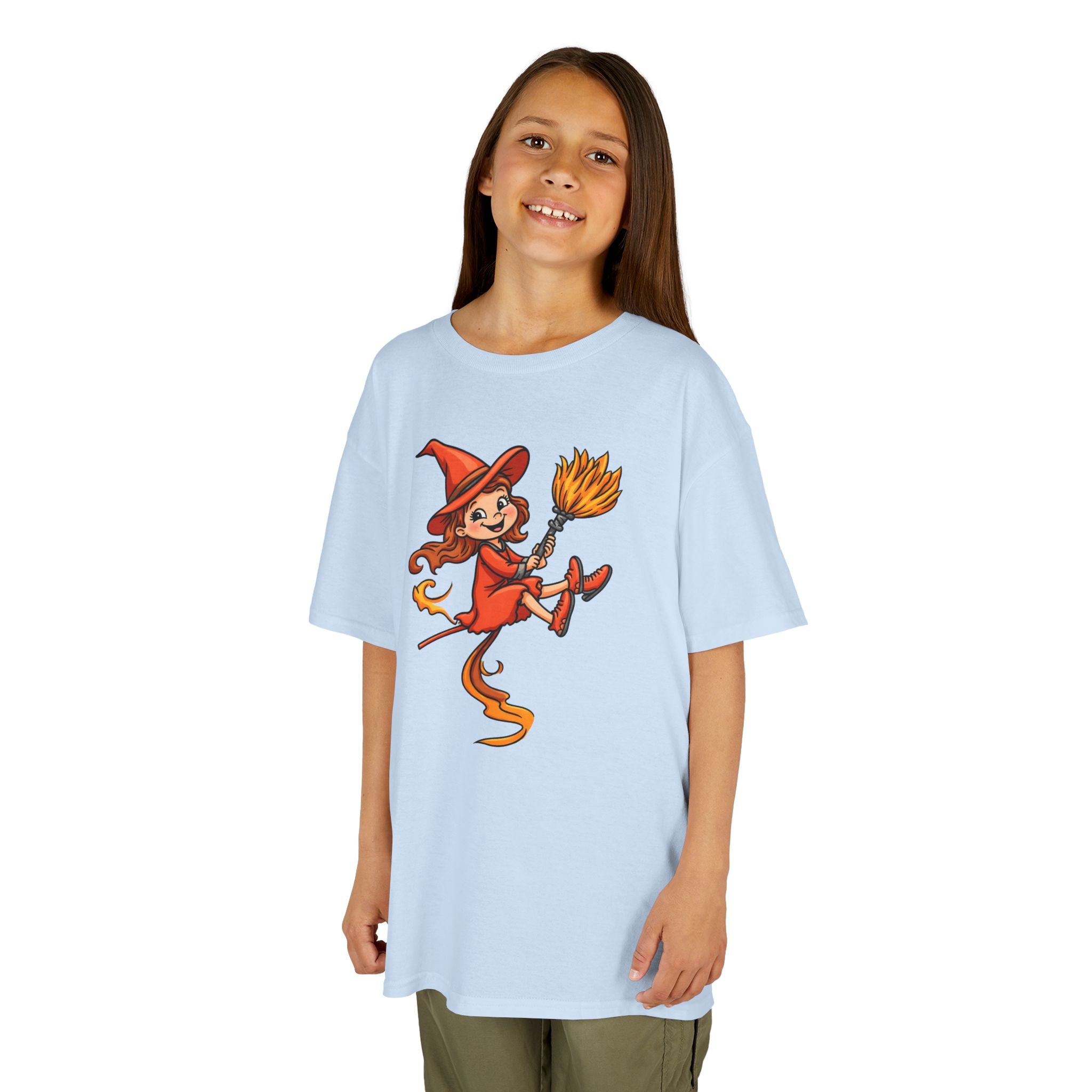 Cute Witch Kids Tee, Halloween T-Shirt for Kids, Fun Witch Design, Creative Gift for Children, Spooky Season Apparel
