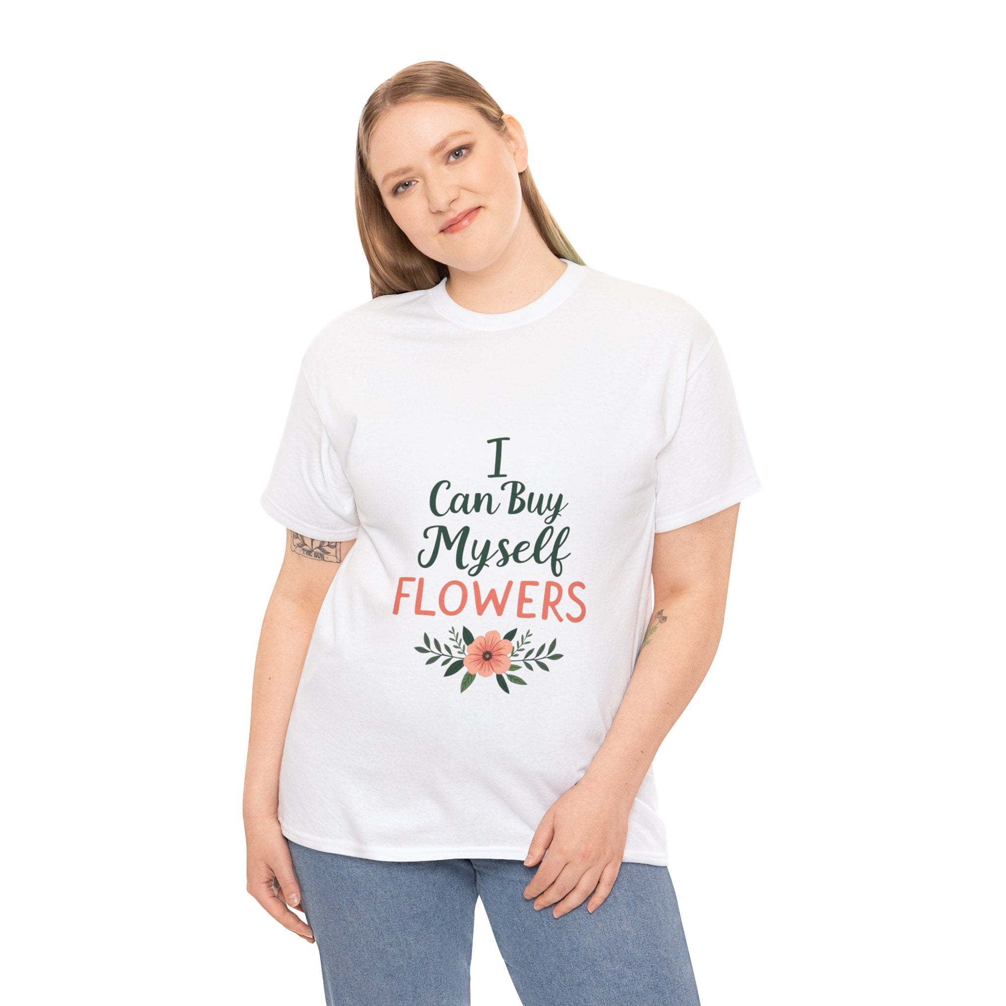 Self-Care Floral Tee, Positive Affirmation Shirt, Gift for Her, Birthday Gift, Mindfulness Apparel, Everyday Comfort Tee