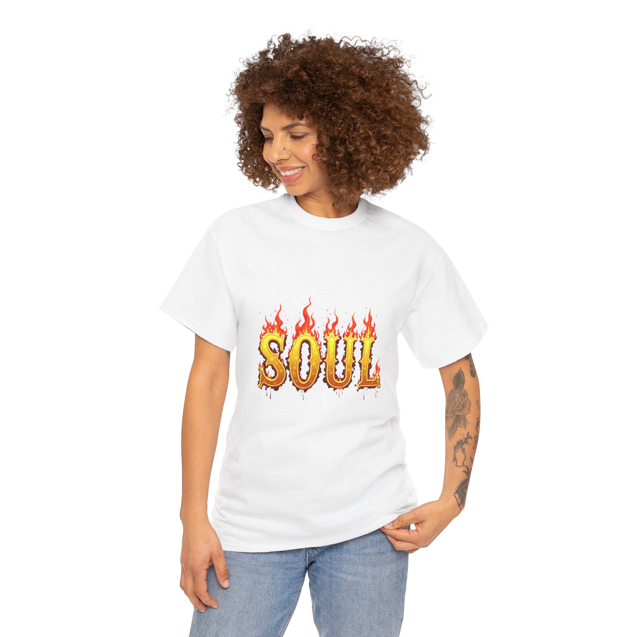 Soul Fire Unisex Heavy Cotton Tee, Graphic Tee, Casual Wear, Streetwear, Gift for Friends, Music Lovers, Summer Style