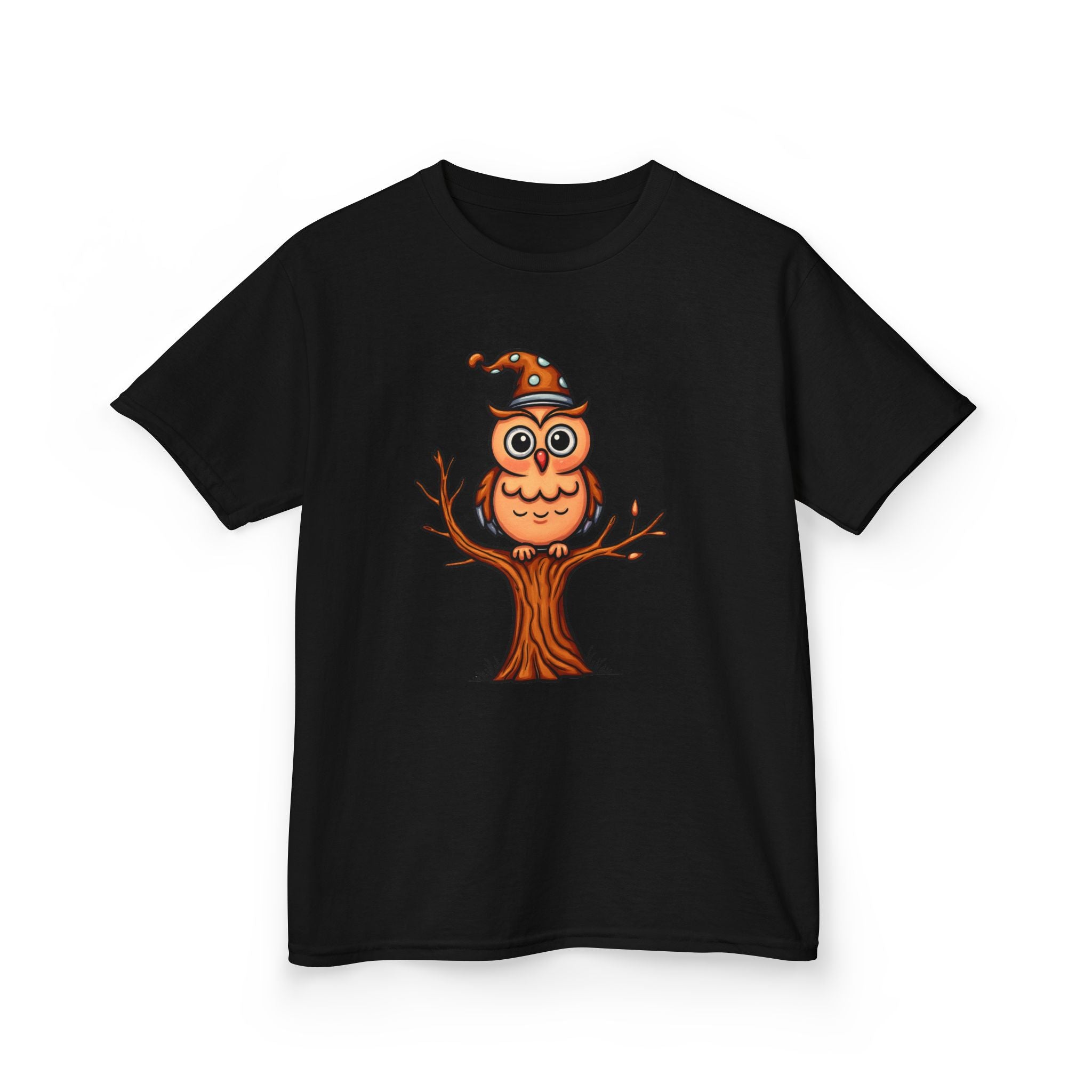Whimsical Owl Kids Tee, Fun Graphic T-Shirt for Boys and Girls, Cute Halloween Shirt