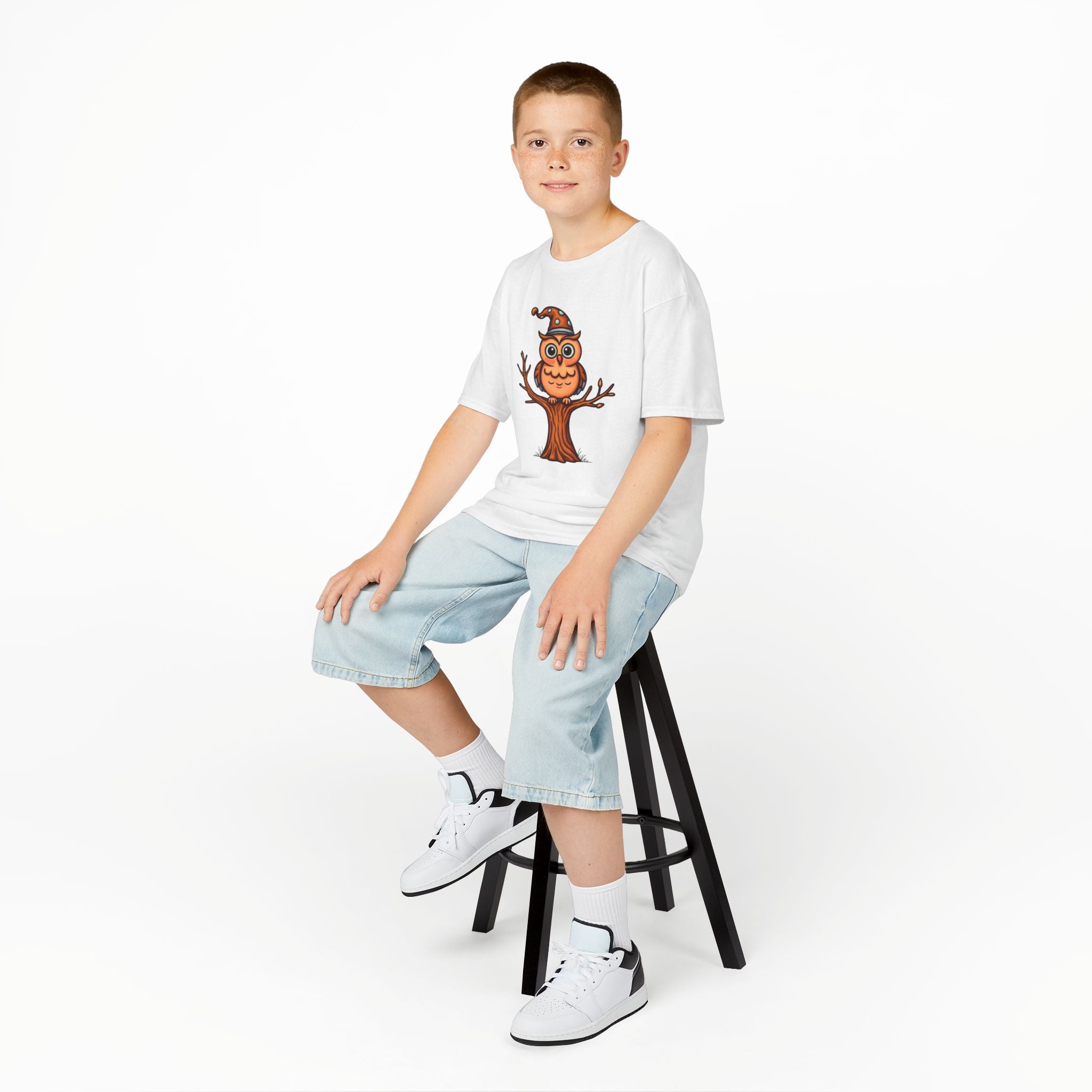 Whimsical Owl Kids Tee, Fun Graphic T-Shirt for Boys and Girls, Cute Halloween Shirt