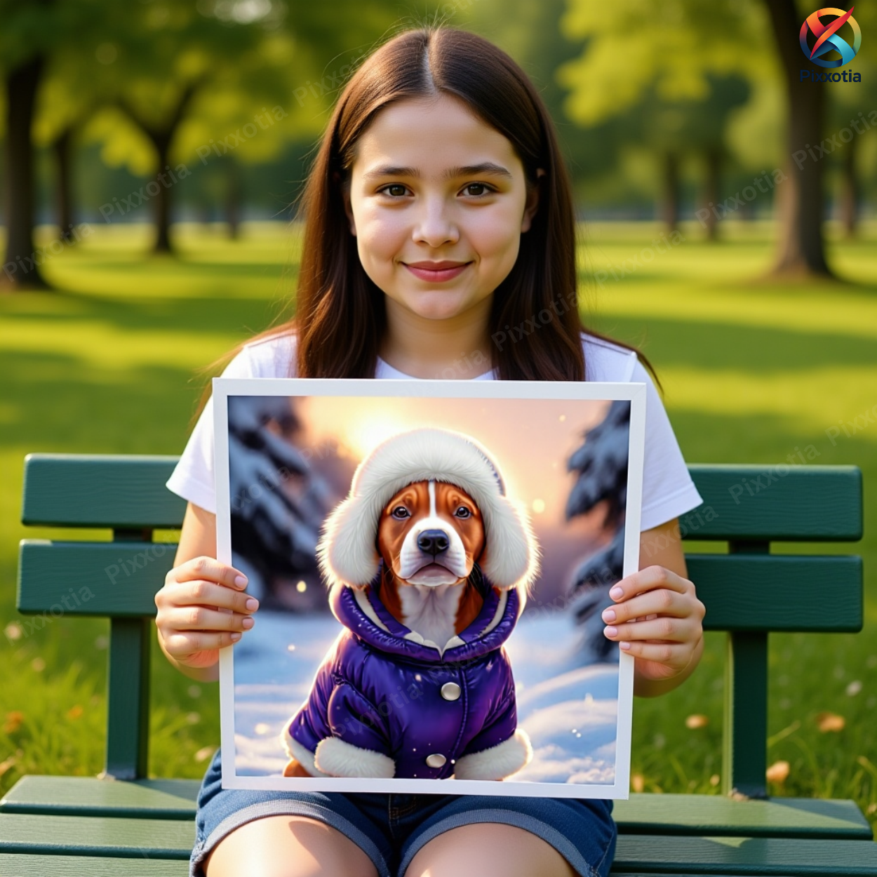 Custom Pet Portrait in Winter Coat – Dog or Cat Royal Digital Art from Photo