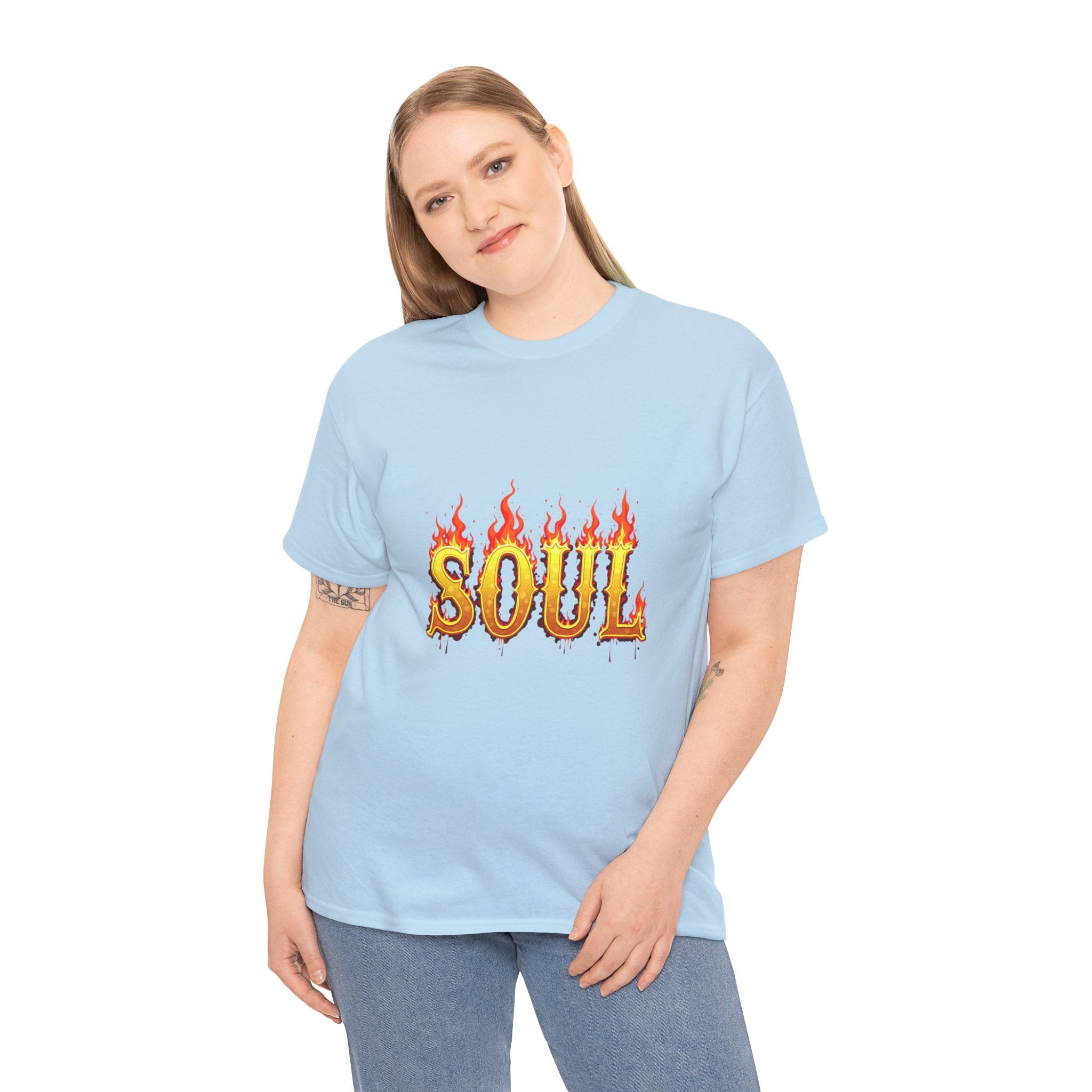 Soul Fire Unisex Heavy Cotton Tee, Graphic Tee, Casual Wear, Streetwear, Gift for Friends, Music Lovers, Summer Style