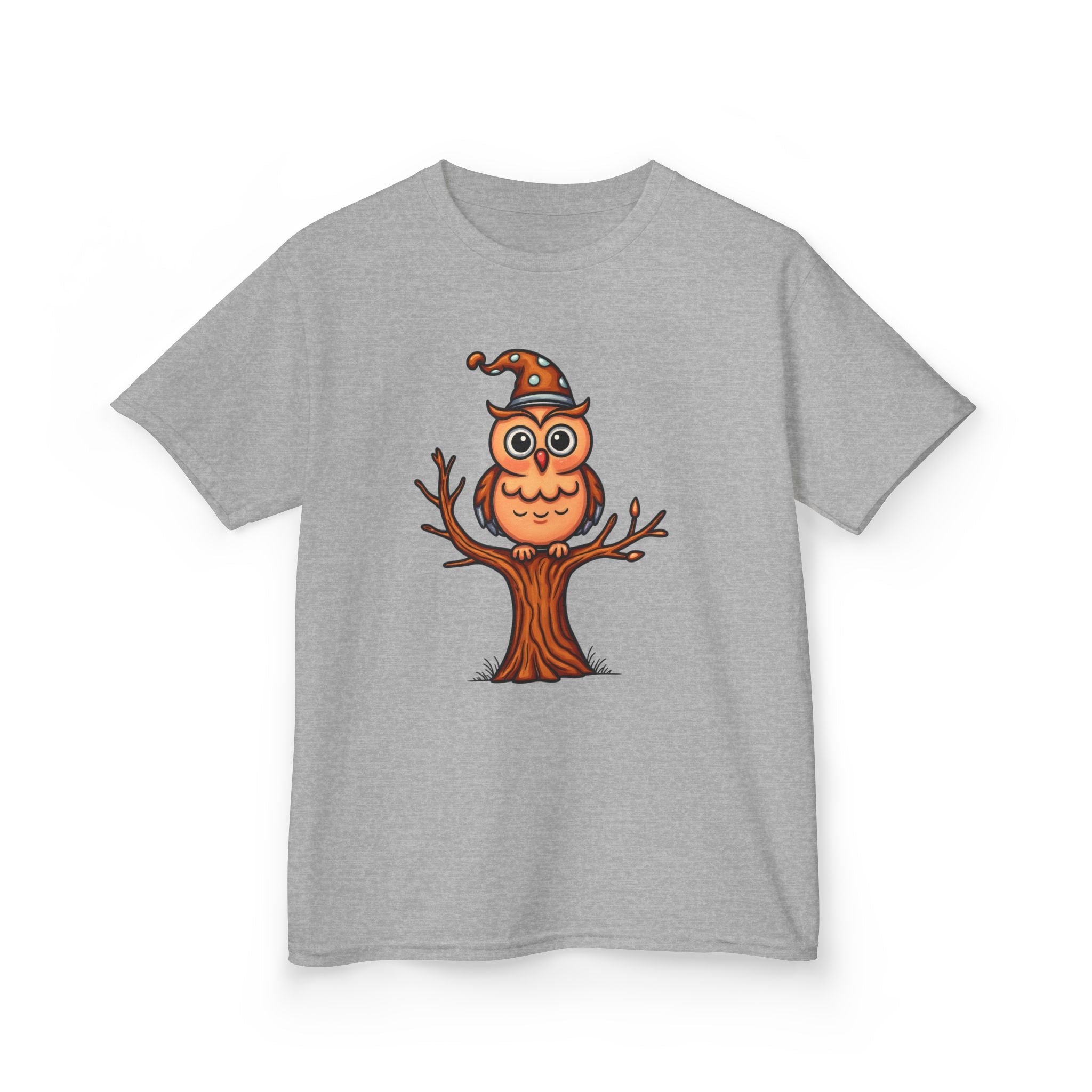 Whimsical Owl Kids Tee, Fun Graphic T-Shirt for Boys and Girls, Cute Halloween Shirt