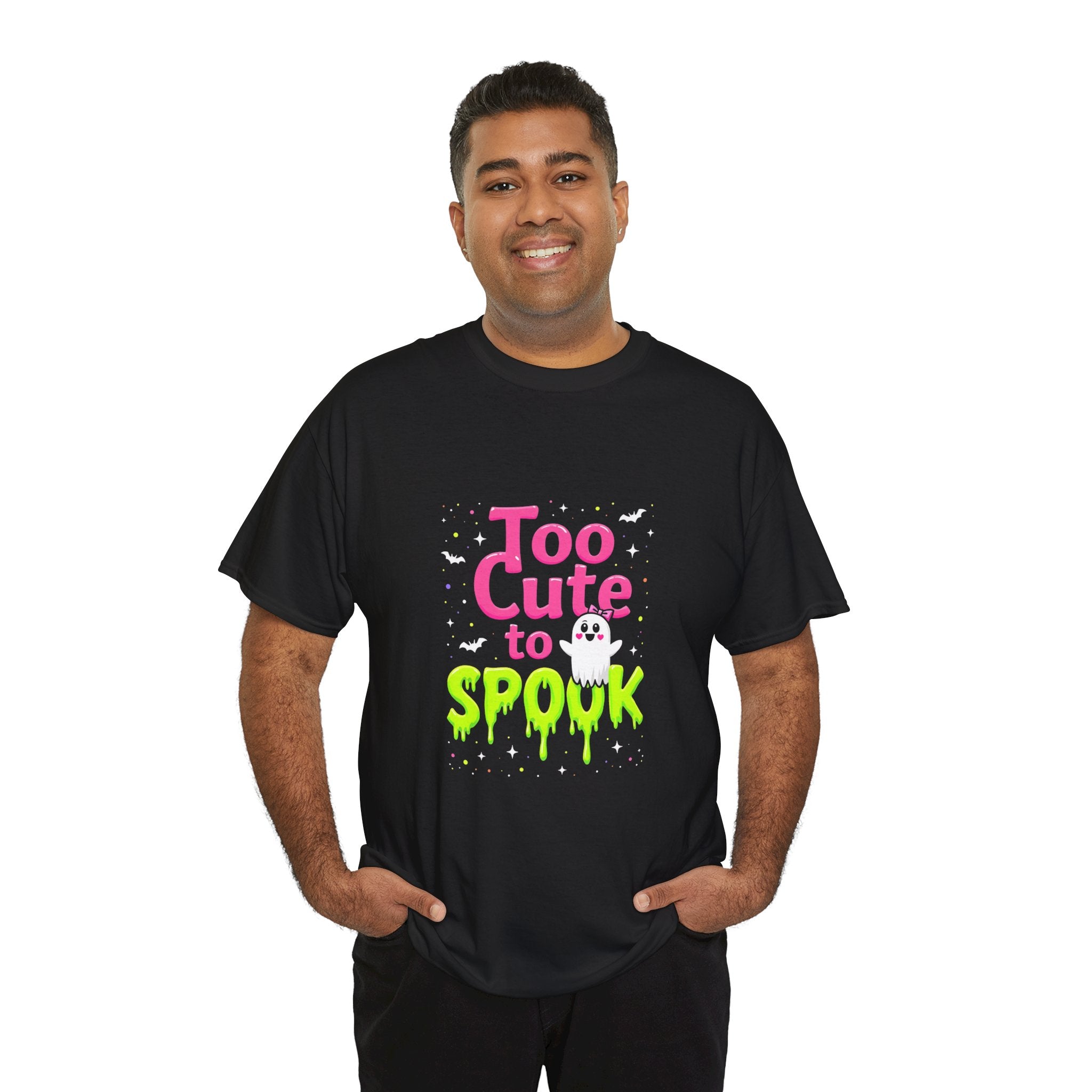 Too Cute to Spook Halloween Tee, Unisex Heavy Cotton Shirt, Spooky Apparel, Cute Ghost T-Shirt, Halloween Costume Top, Fun Halloween Gift