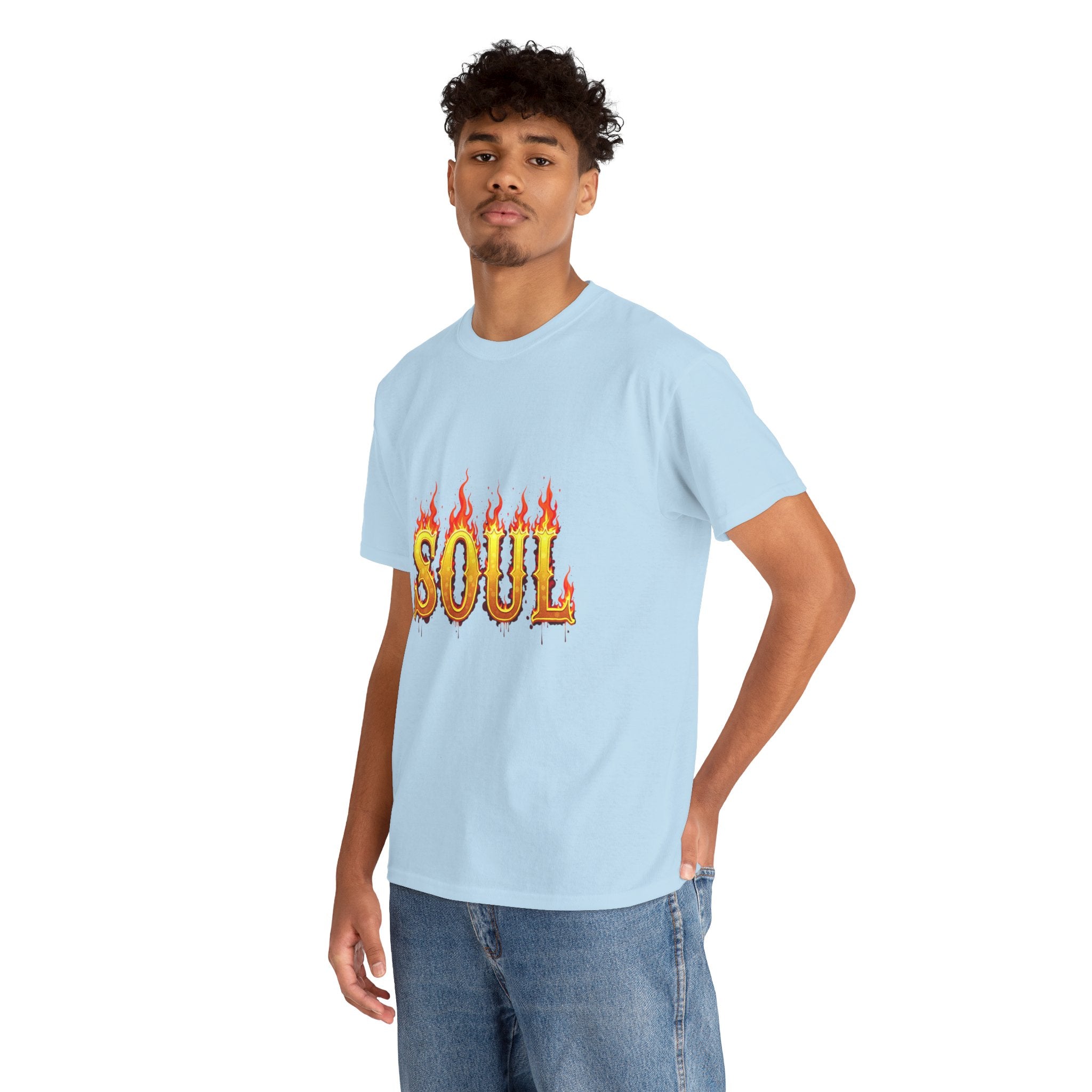 Soul Fire Unisex Heavy Cotton Tee, Graphic Tee, Casual Wear, Streetwear, Gift for Friends, Music Lovers, Summer Style