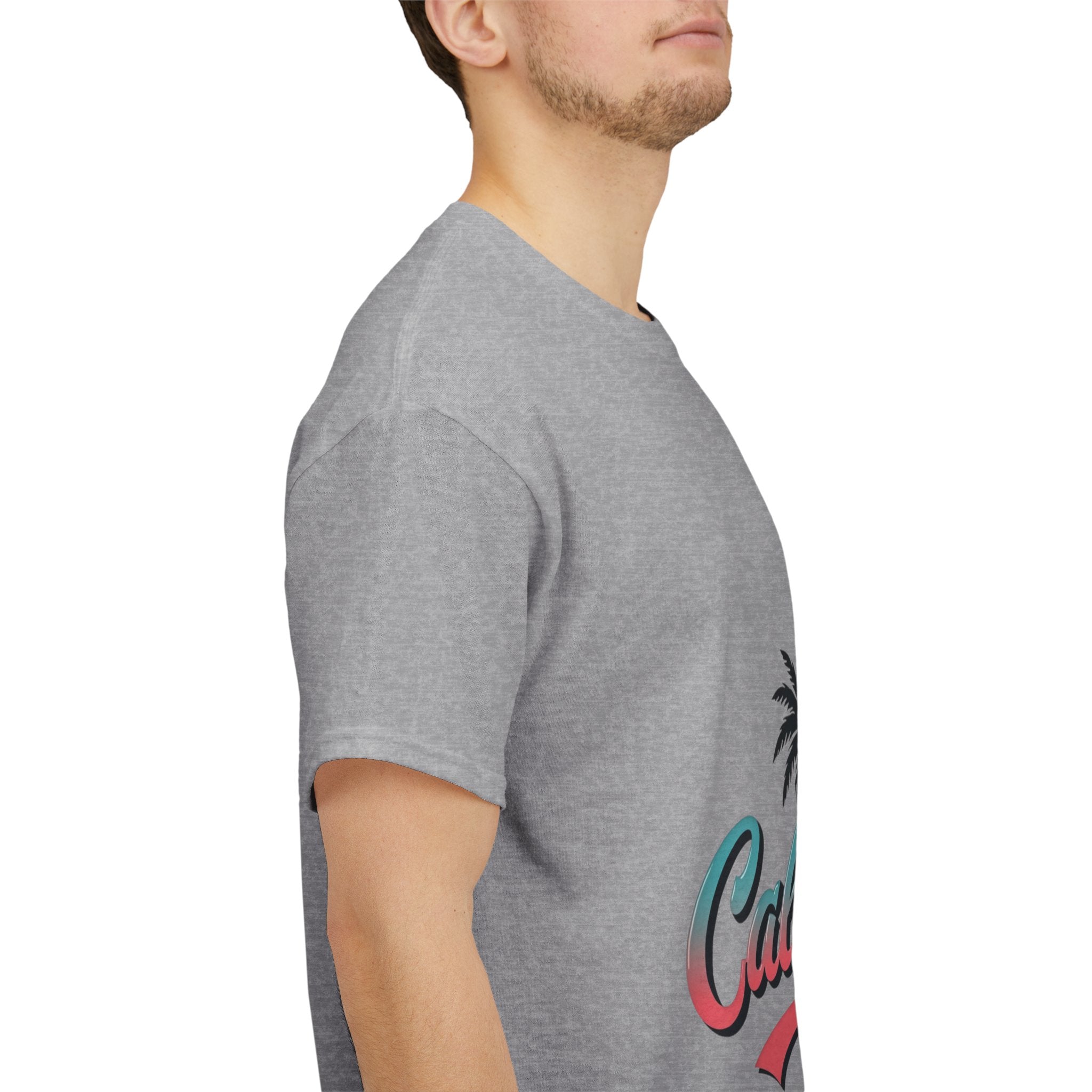 California Palm Trees Unisex Heavy Cotton Tee, Summer T-Shirt, Vacation Top, Beachwear, Casual Wear, Gift for Travel Lovers