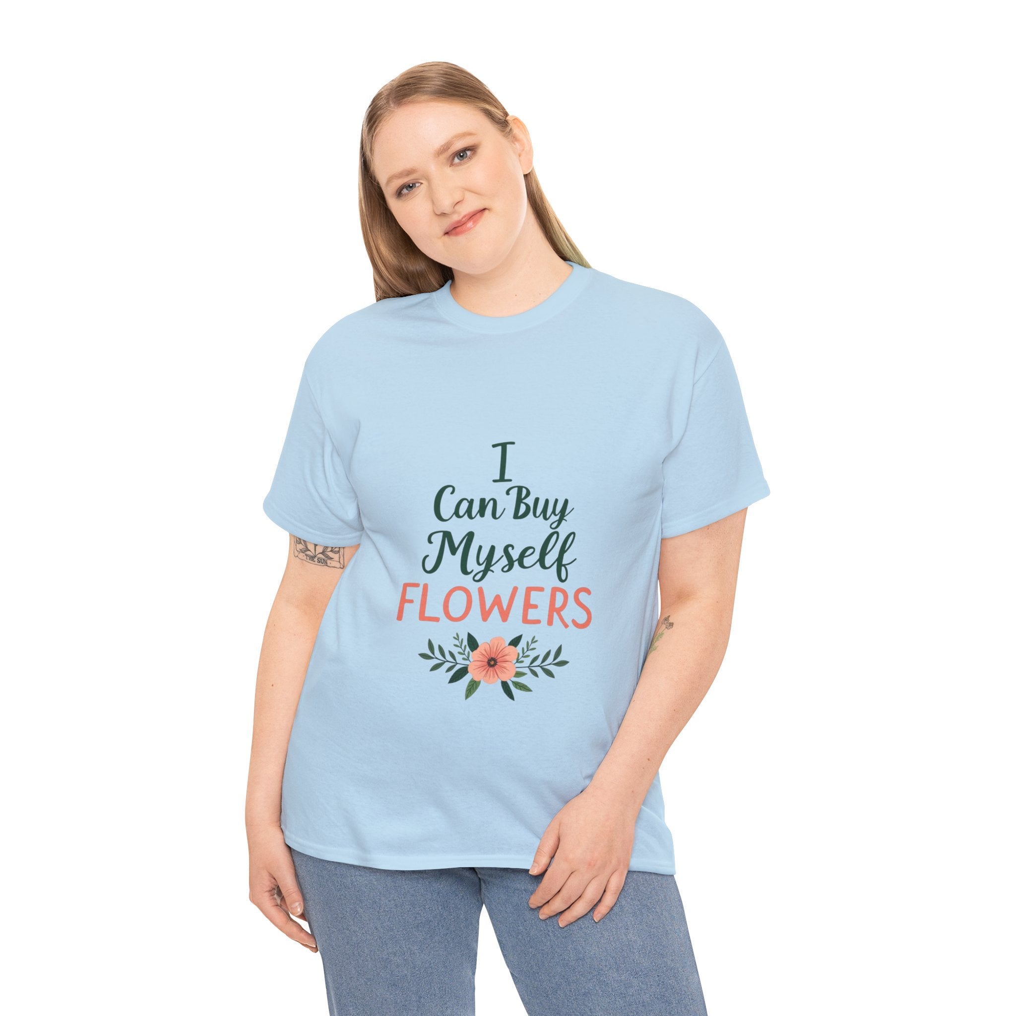 Self-Care Floral Tee, Positive Affirmation Shirt, Gift for Her, Birthday Gift, Mindfulness Apparel, Everyday Comfort Tee