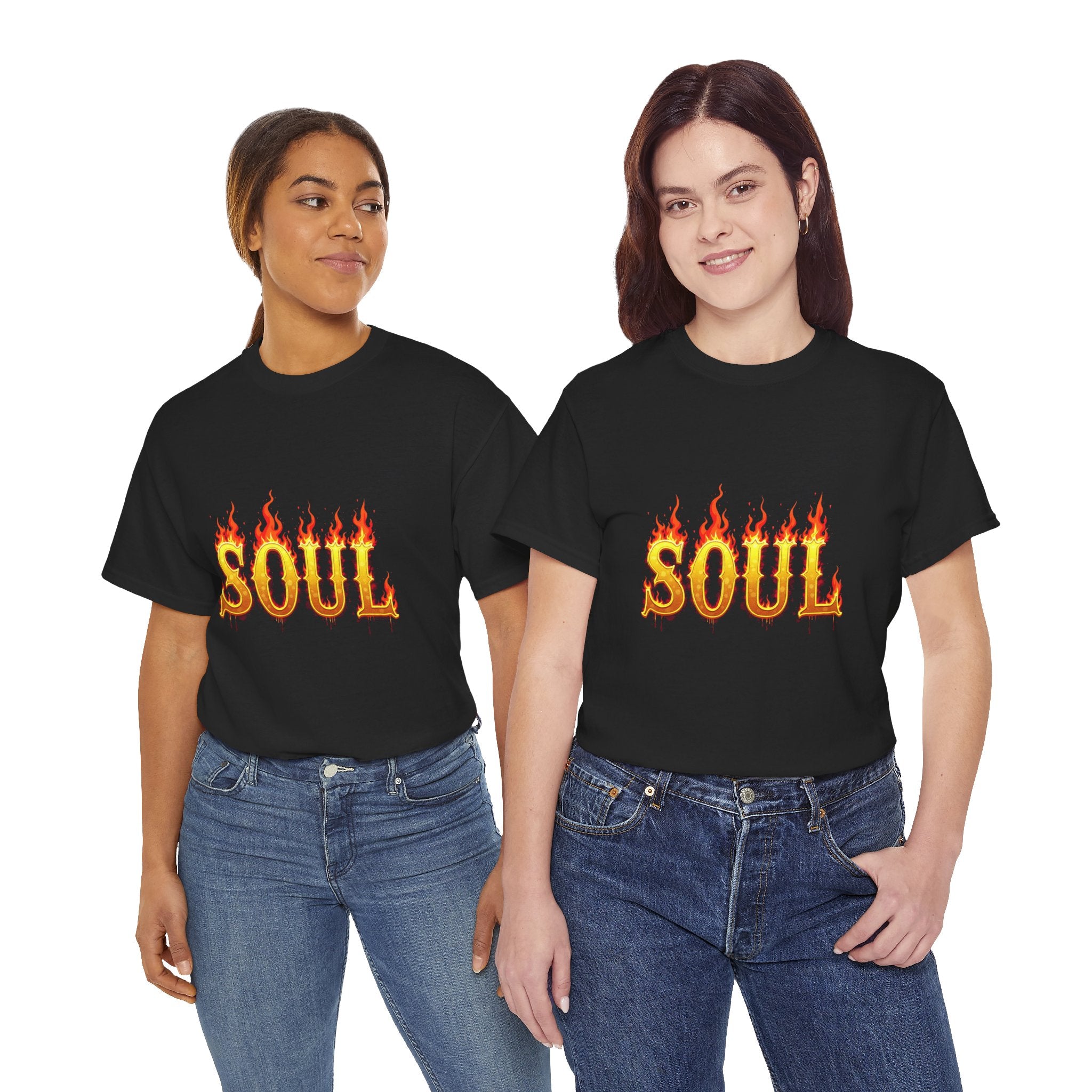 Soul Fire Unisex Heavy Cotton Tee, Graphic Tee, Casual Wear, Streetwear, Gift for Friends, Music Lovers, Summer Style