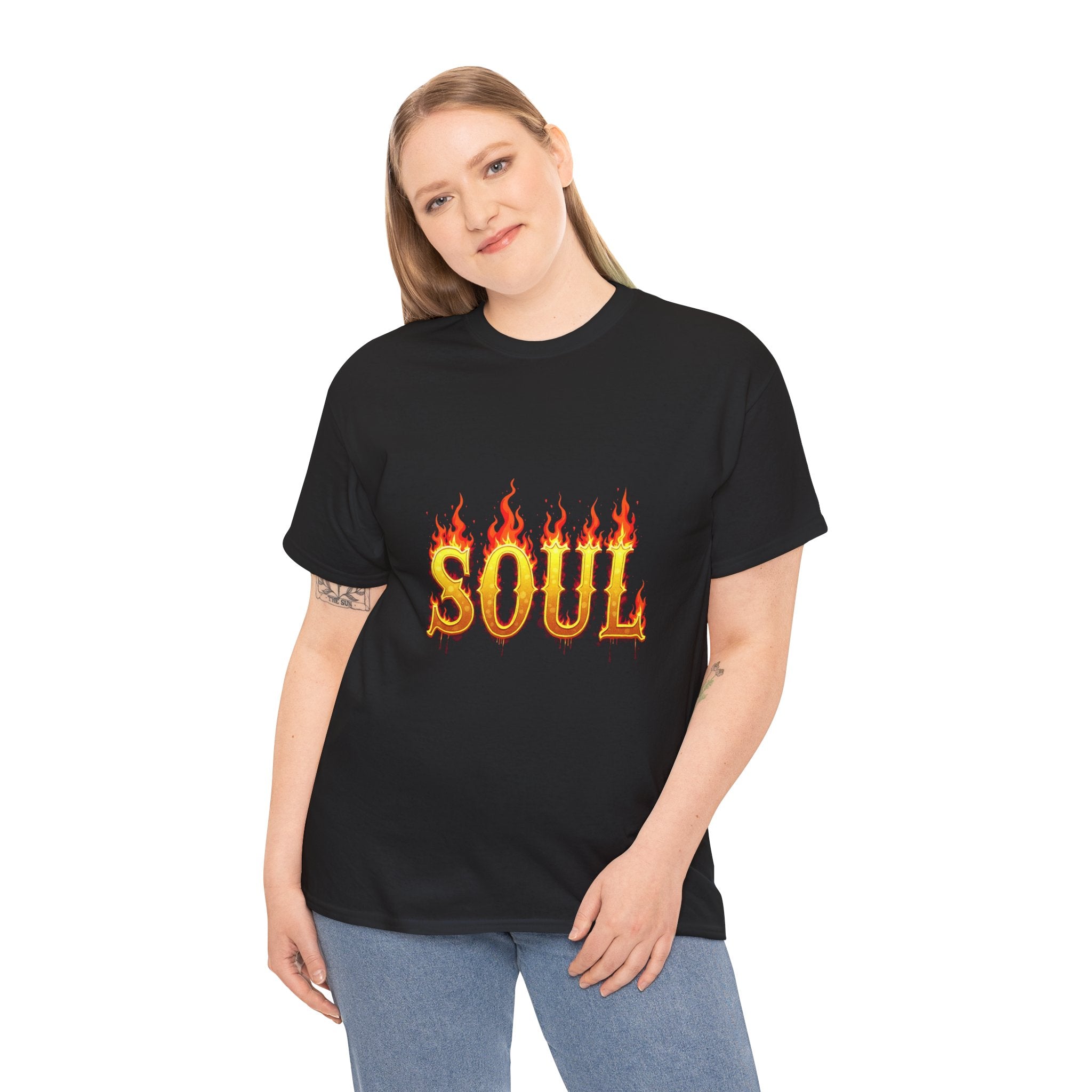 Soul Fire Unisex Heavy Cotton Tee, Graphic Tee, Casual Wear, Streetwear, Gift for Friends, Music Lovers, Summer Style